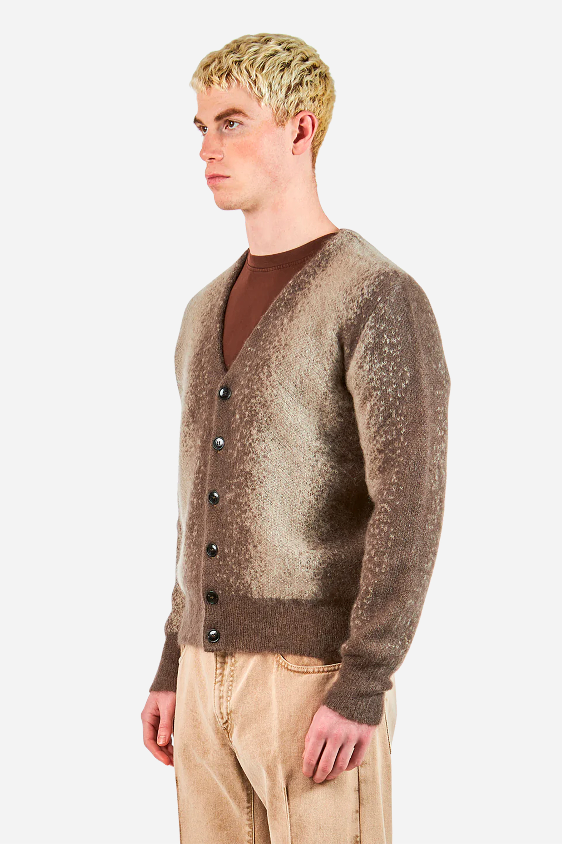 PHILIPPE MODEL Patterned Mohair-Wool Blend Cardigan