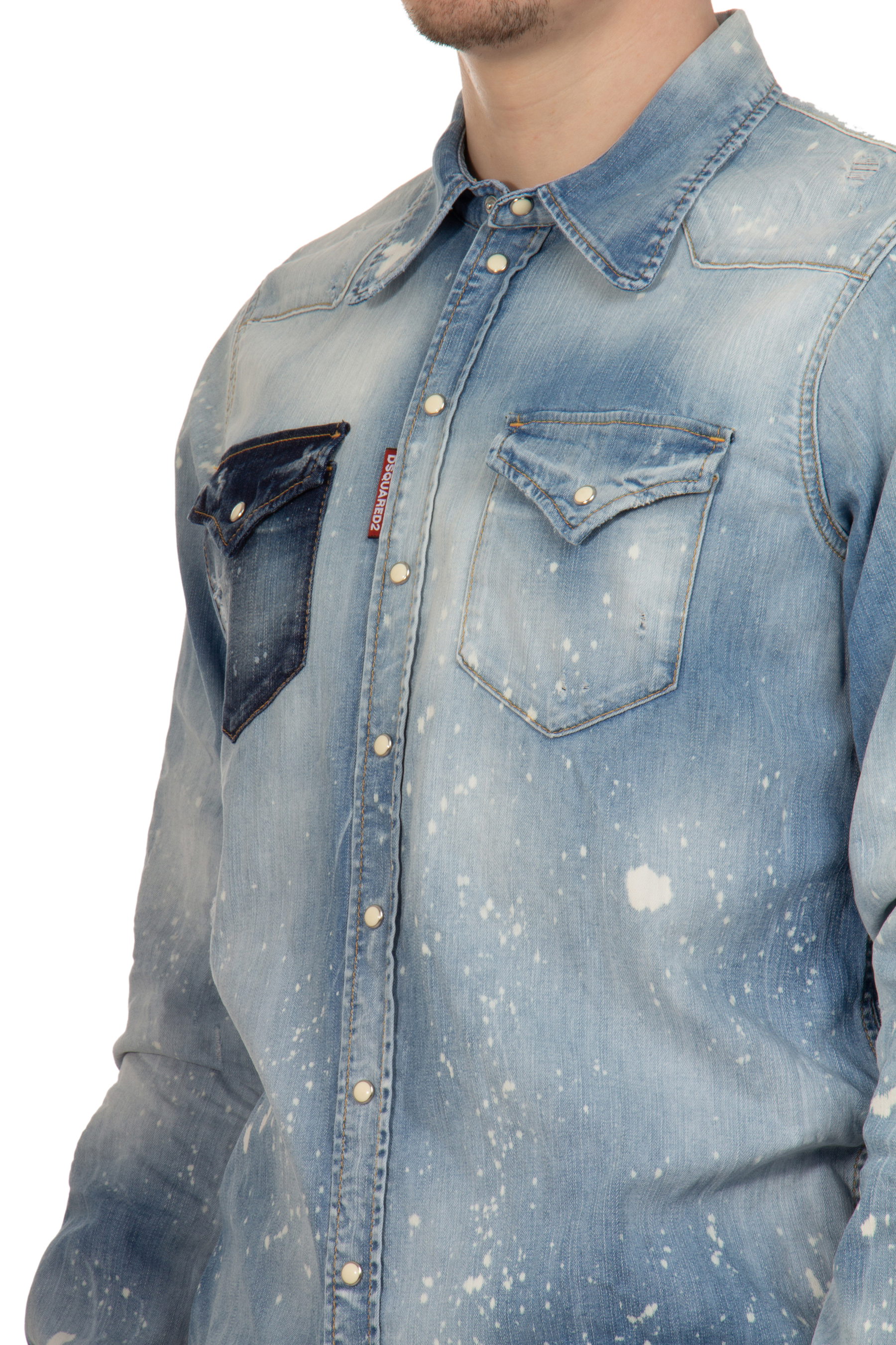 DSQUARED2 Cotton Stretch Denim Bob Shirt