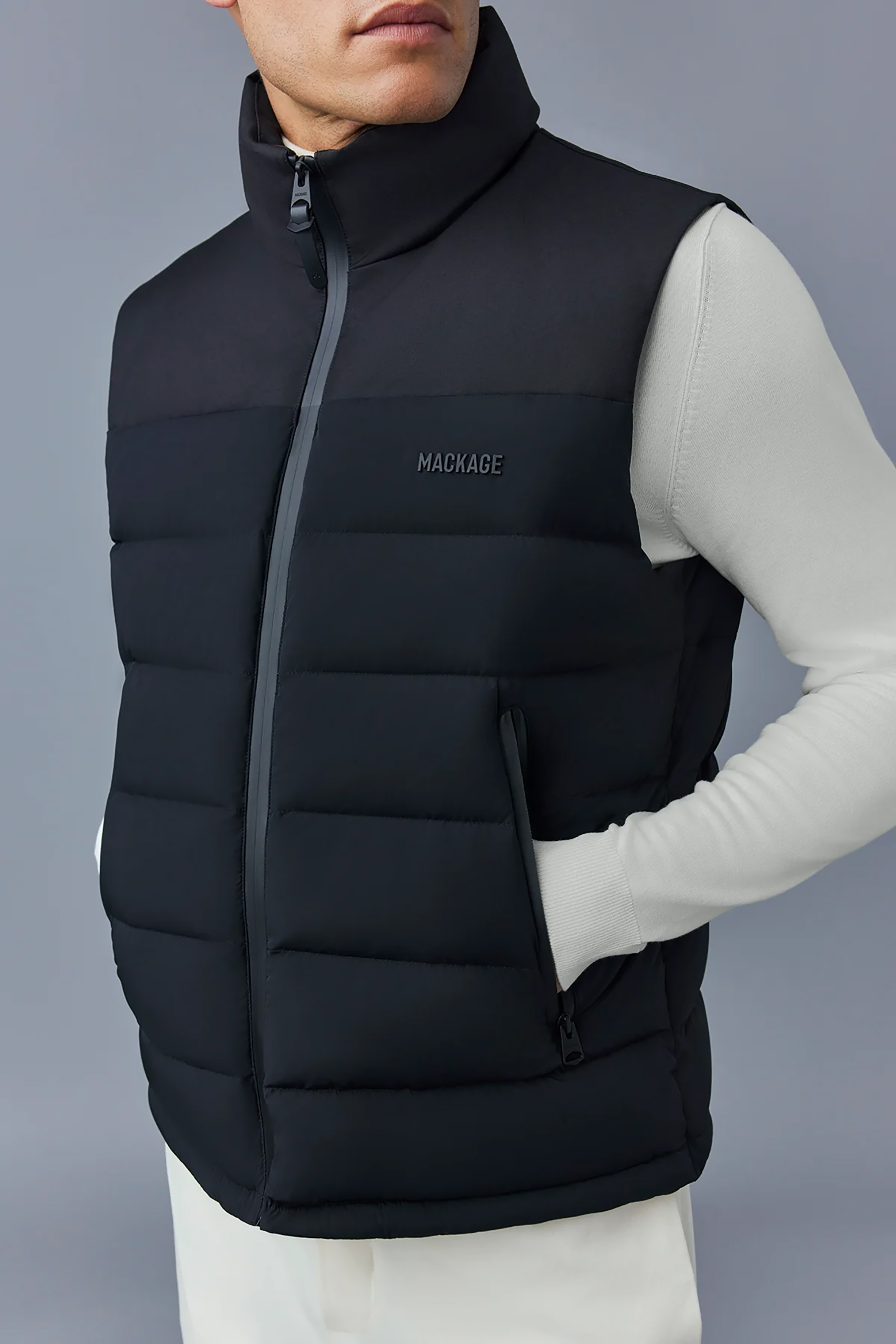 MACKAGE Quilted Recycled Down Vest Bobbie-City