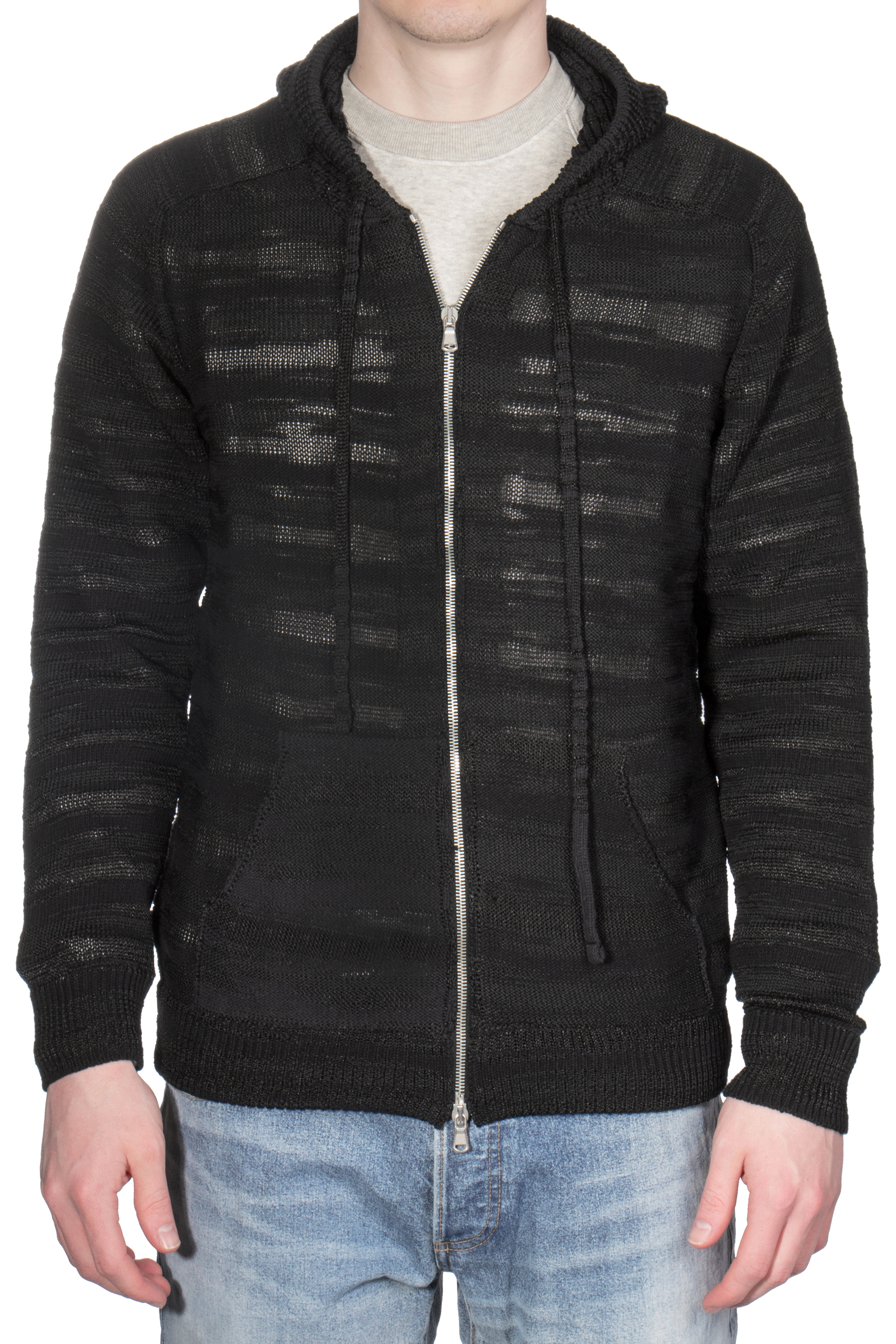 ROBERTO COLLINA Light Cotton Blend Knit Zip-Hoodie