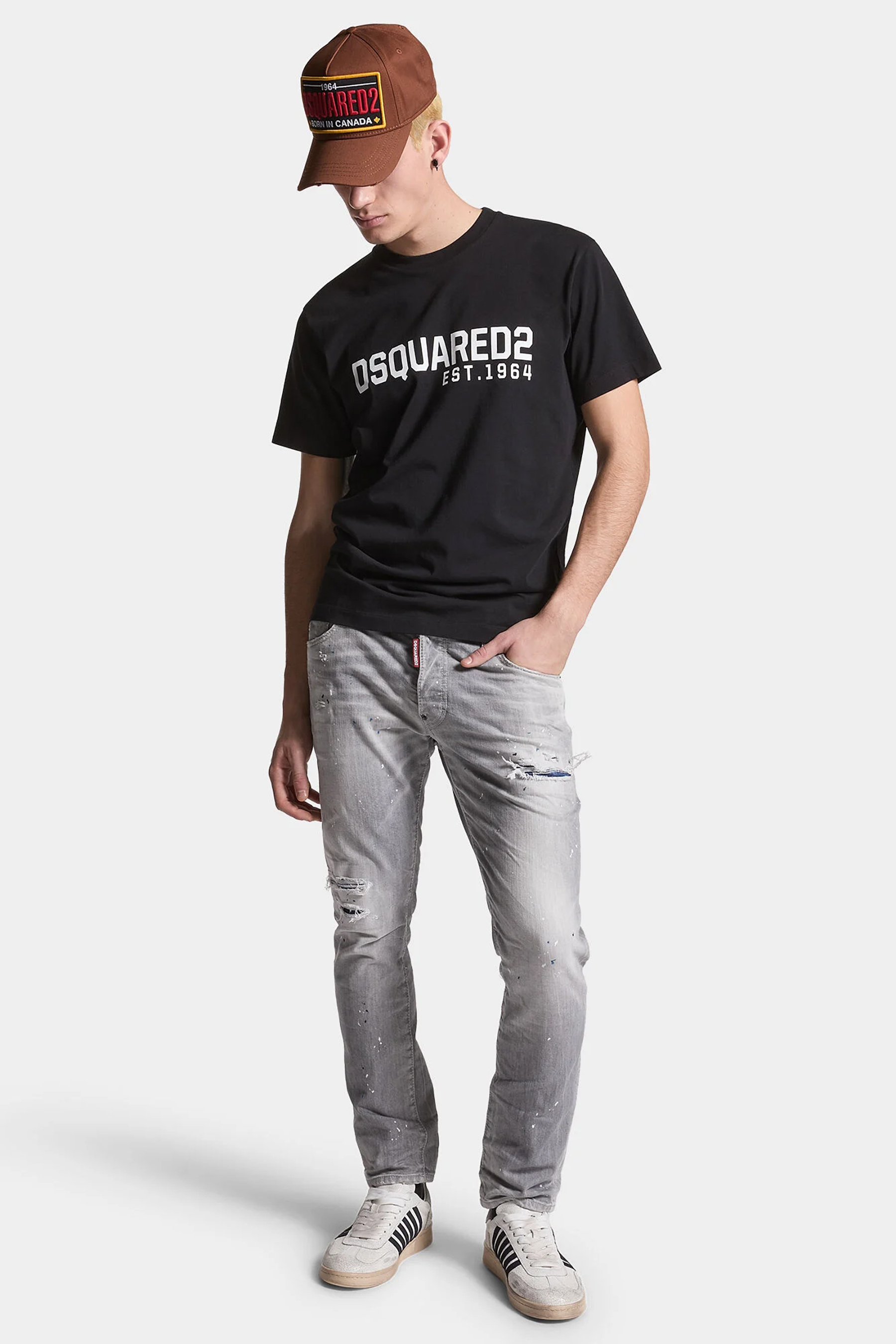 DSQUARED2 Blue Peaks Grey Wash Skater Jeans