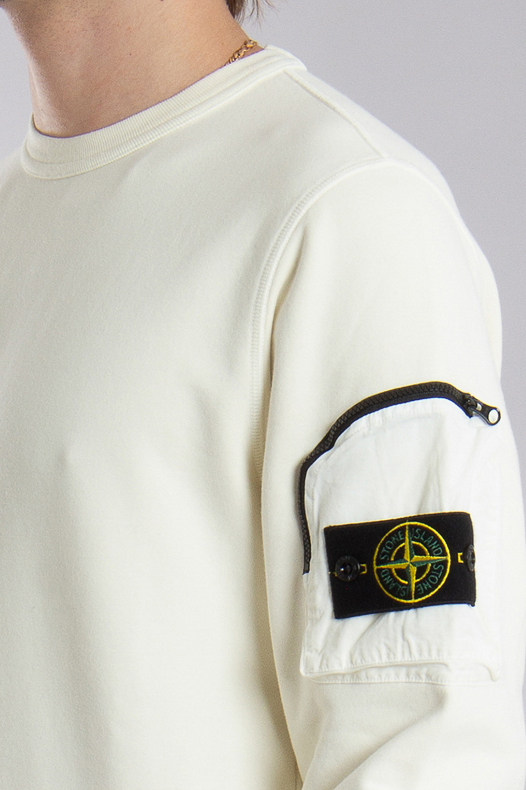 STONE ISLAND Garment-Dyed Organic Cotton Fleece Sweatshirt