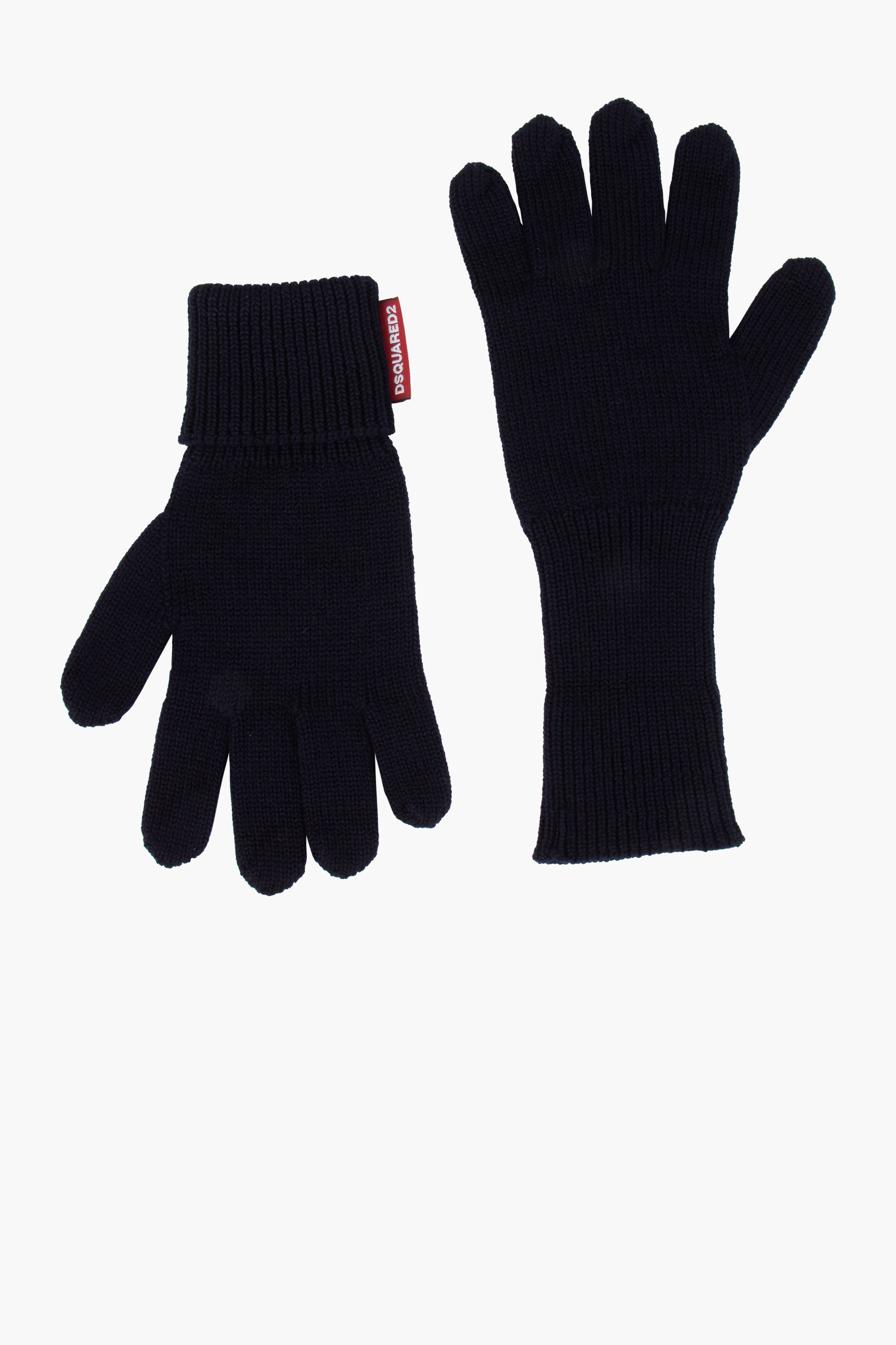 DSQUARED2 Wool Beanie & Gloves Warmy Knit Set