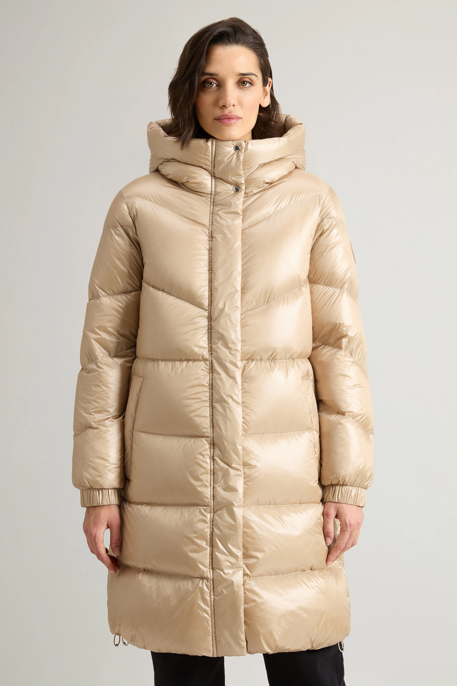 WOOLRICH Hooded Nylon Aliquippa Long Puffer Jacket