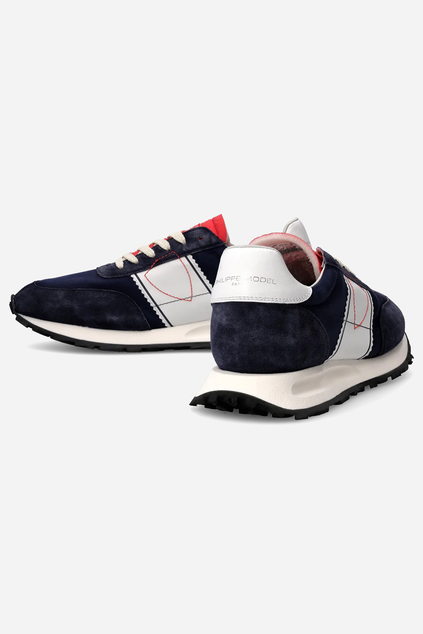 PHILIPPE MODEL Technical Fabric & Suede Running Sneakers Tour Low