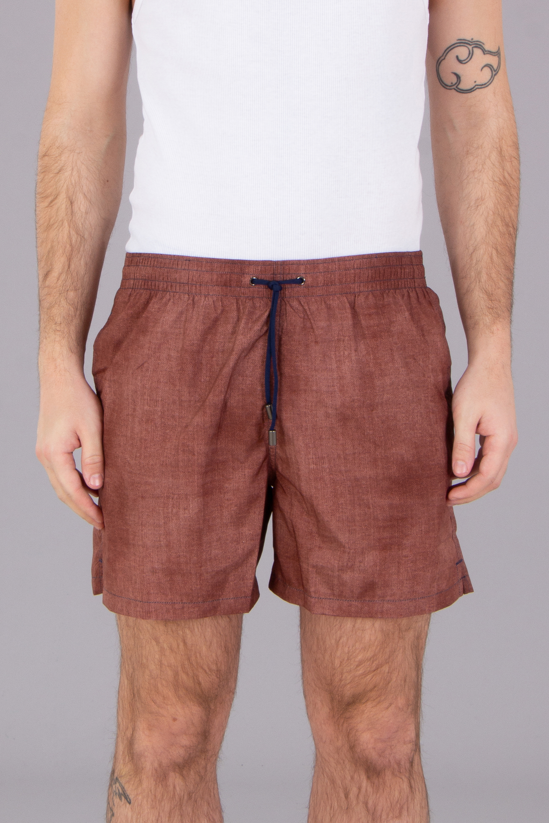 CANALI Micro Pattern Technical Fabric Swim Shorts