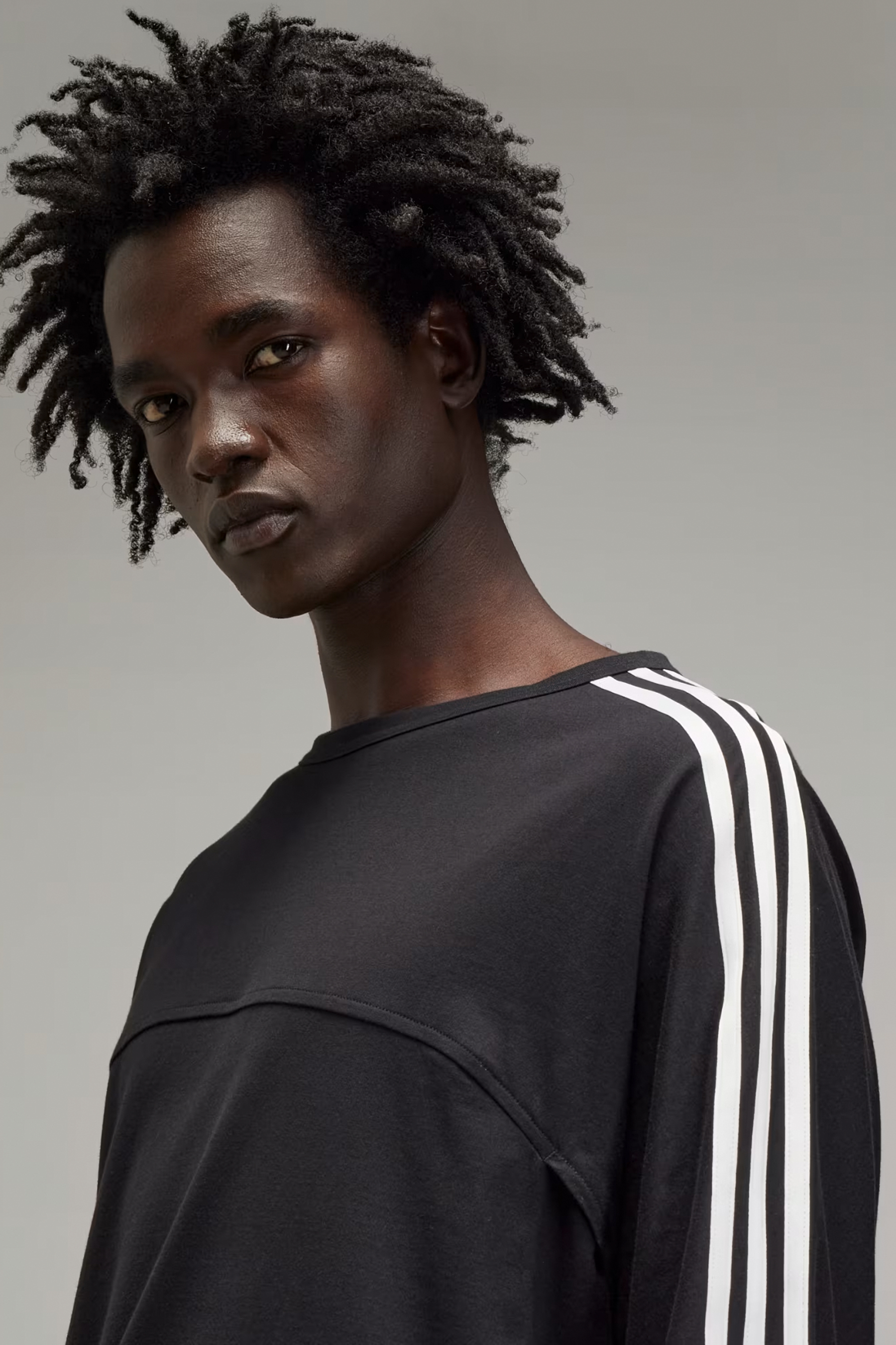 Y-3 3-Stripes Cotton Jersey Long Sleeve T-Shirt