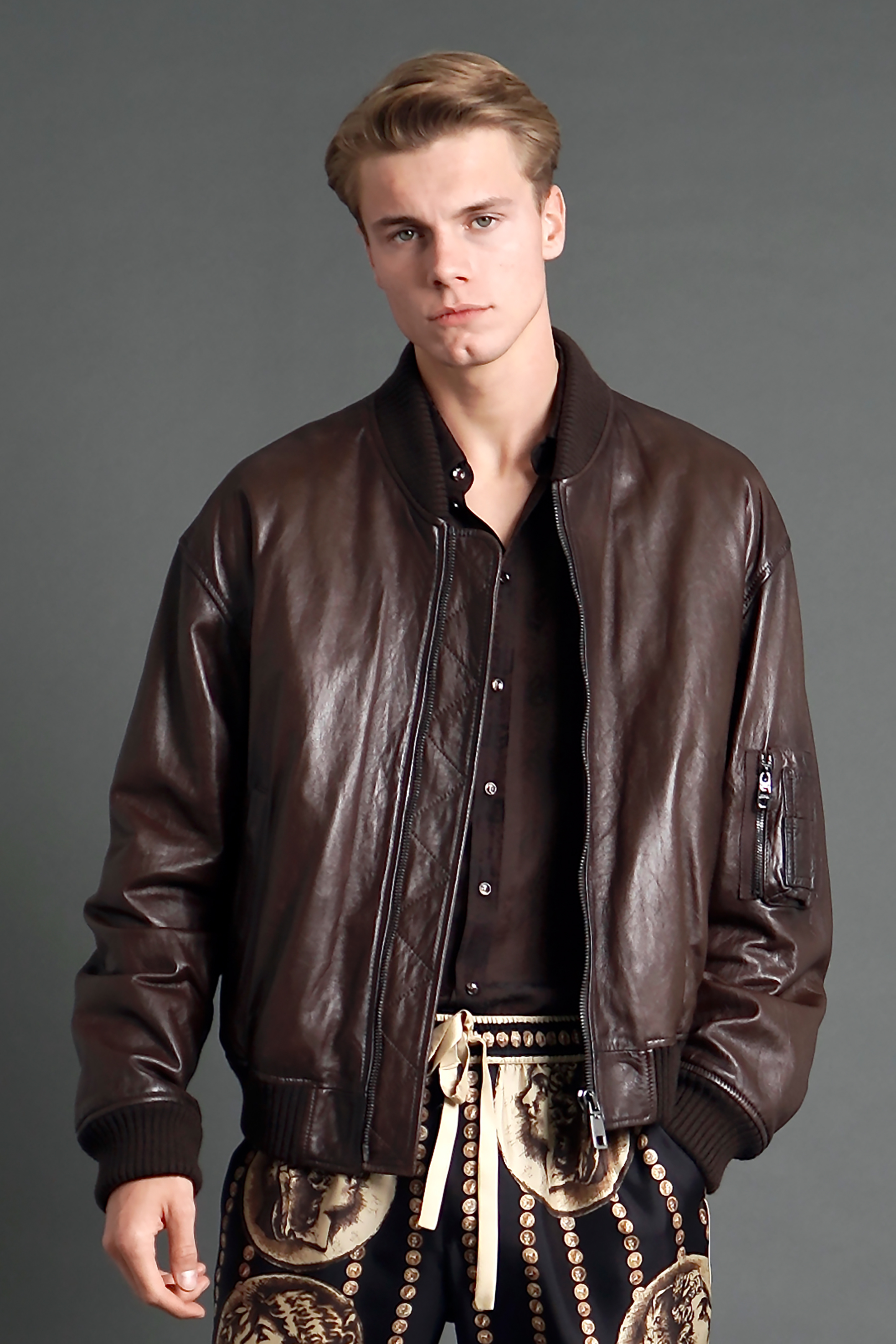 DOLCE & GABBANA Padded Leather Jacket