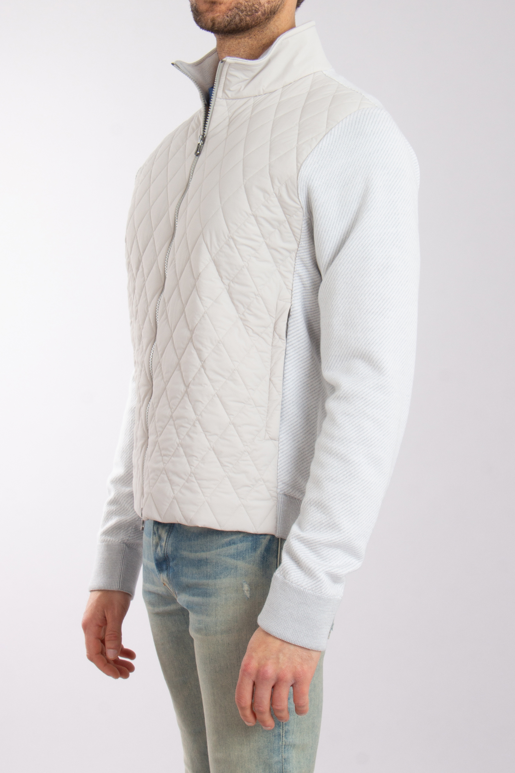 SEASE Padded Virgin Wool-Cashmere-Silk Cardigan