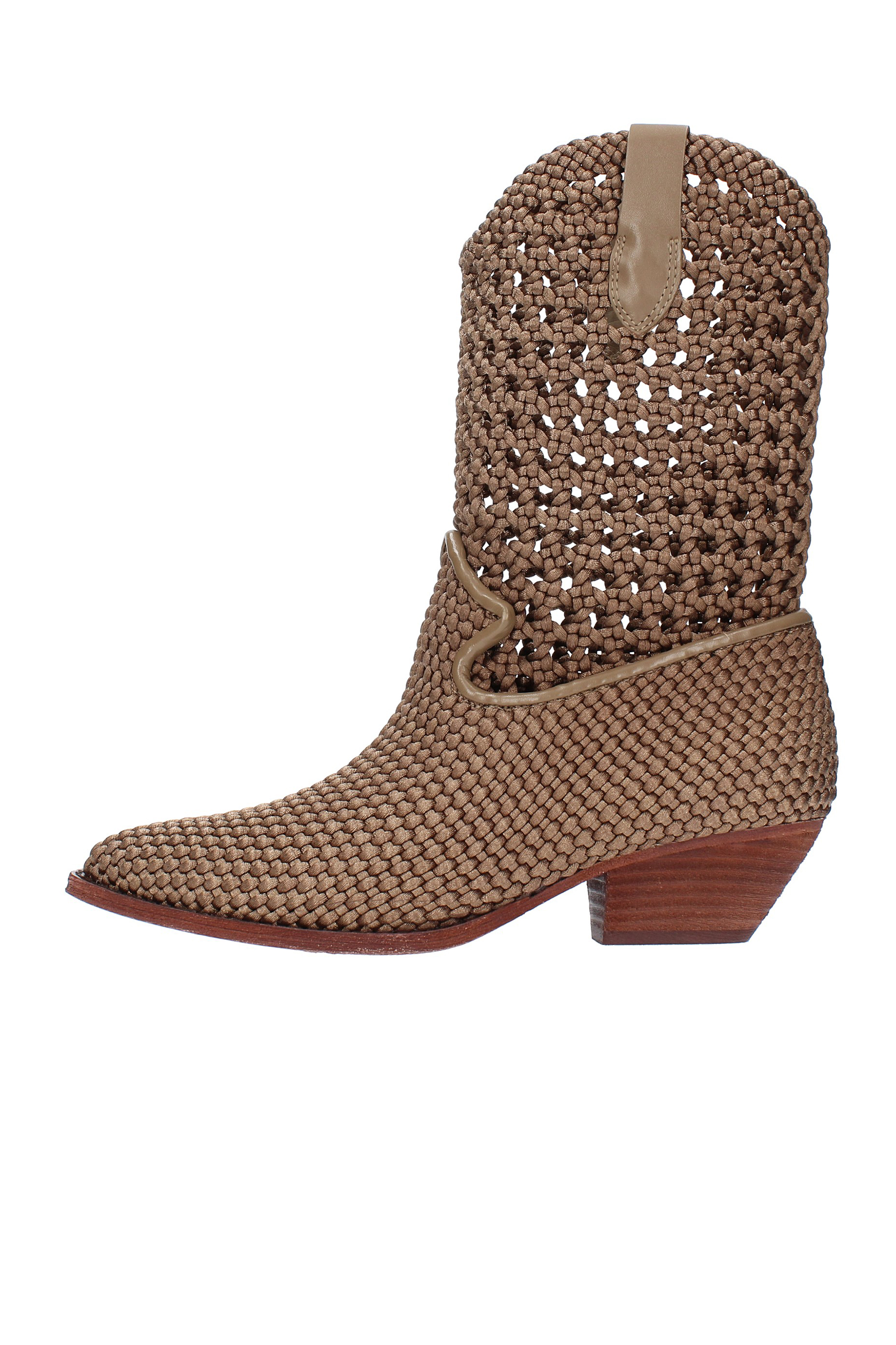 ASH Braided Satin Cowboy Boots Dalton Intreccio