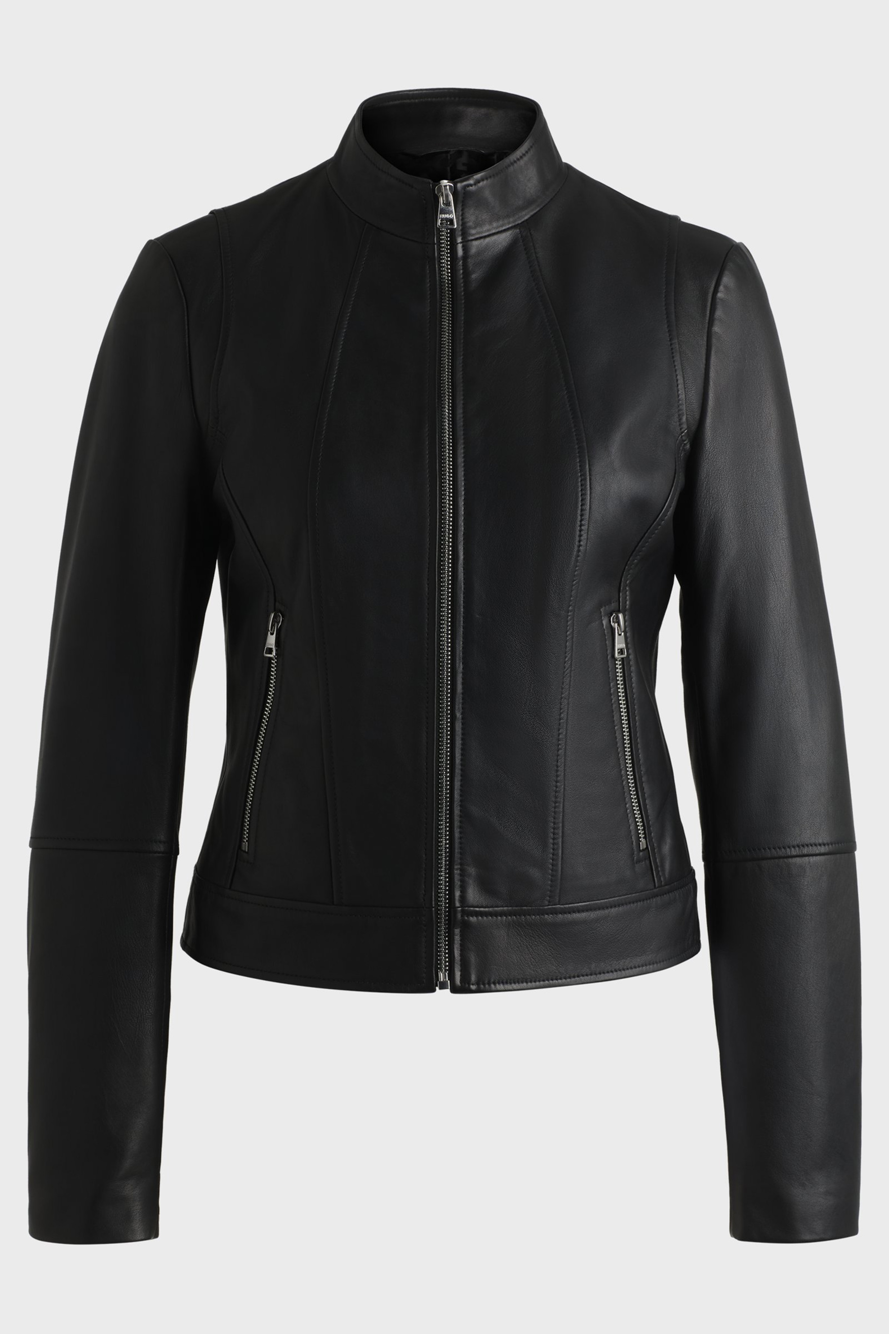 HUGO Regular Fit Leather Jacket Lasatta