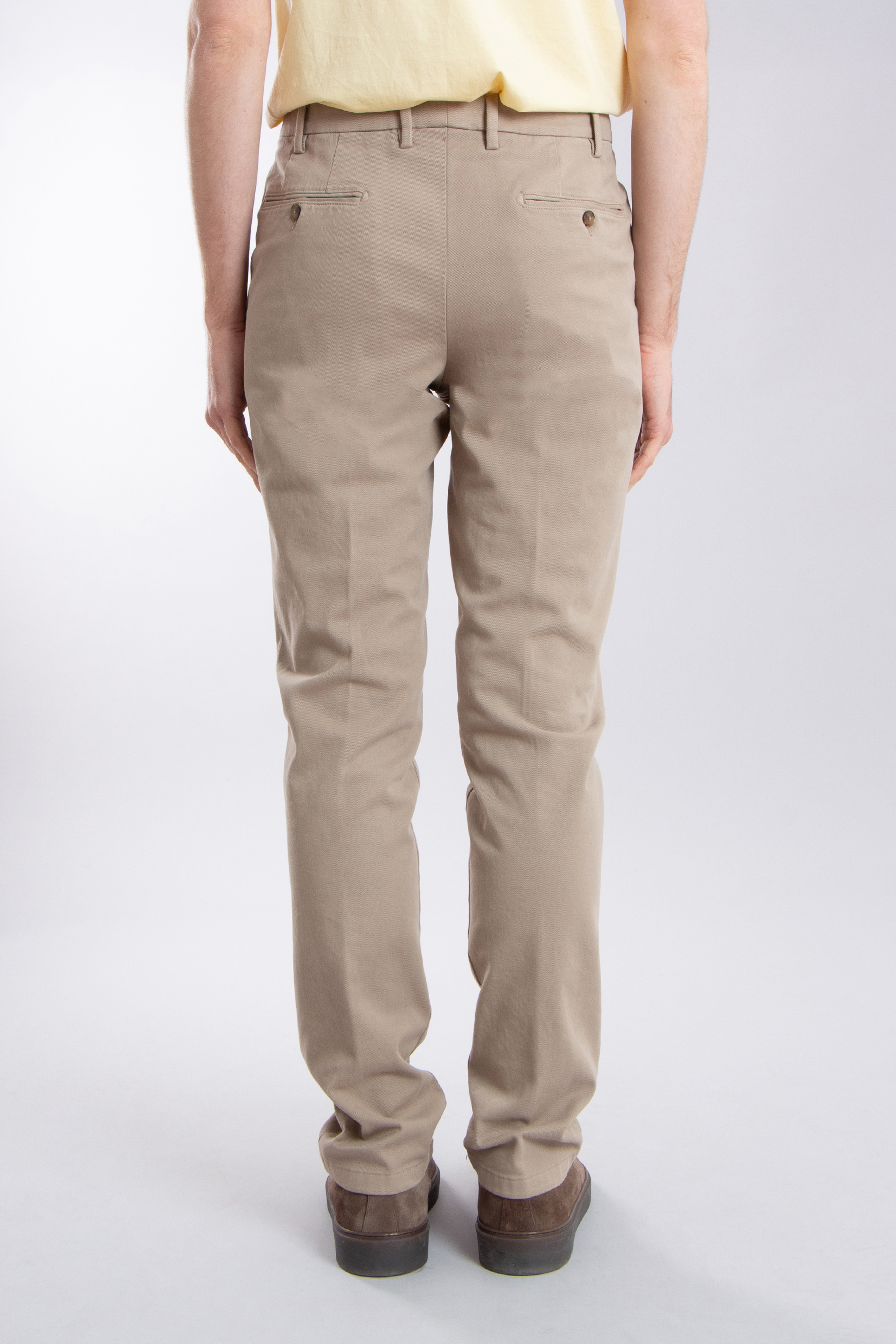 CANALI Regular Carrot Fit Cotton Stretch Micro Twill Chino Pants