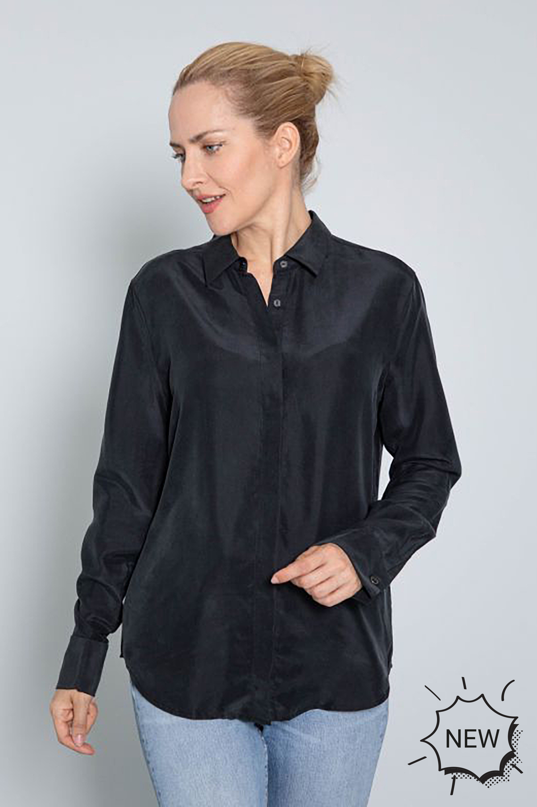 0039 ITALY Sandwashed Silk Blouse Odelle Cuff