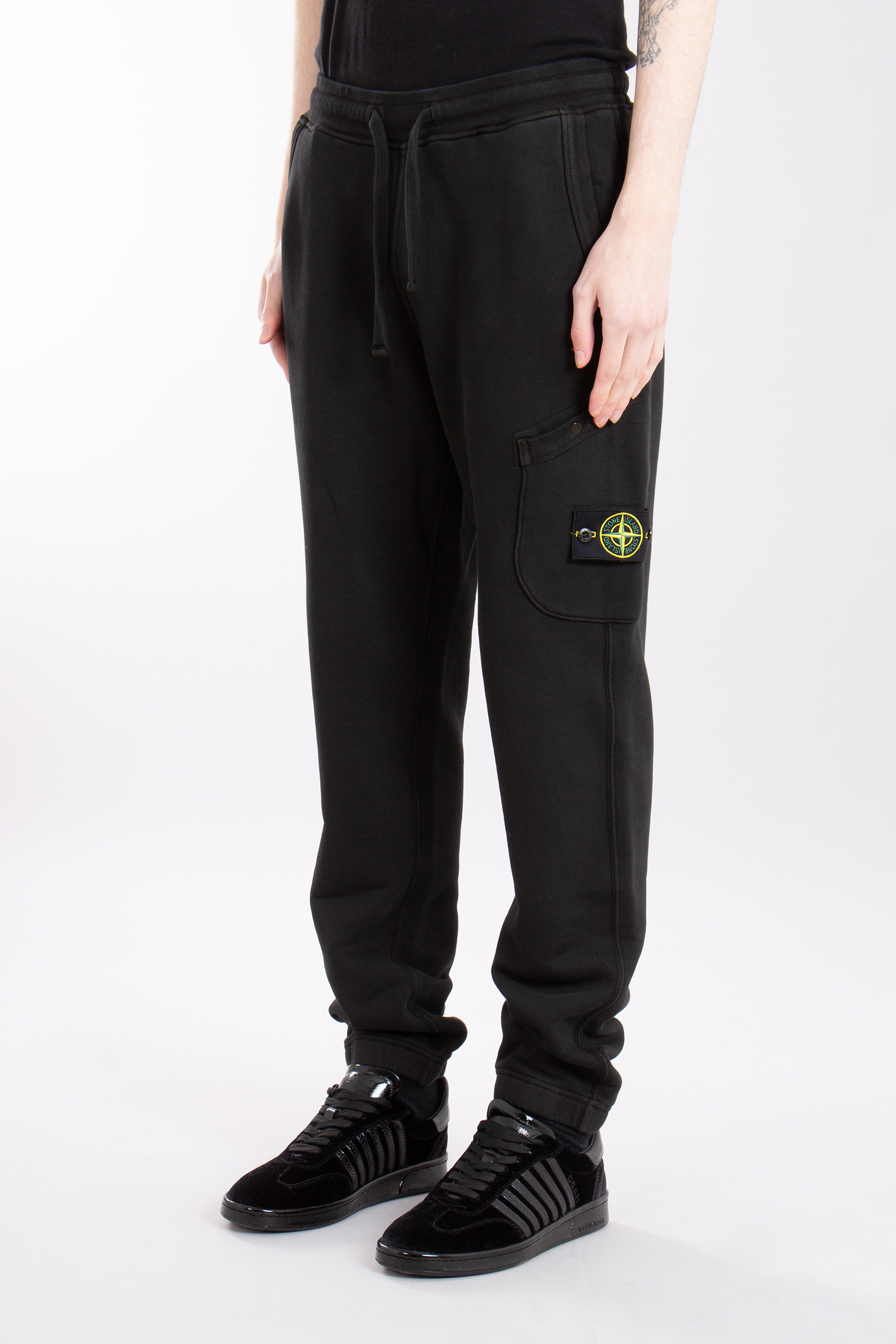 STONE ISLAND 'OLD' Effect Organic Cotton Diagonal Fleece Sweatpants