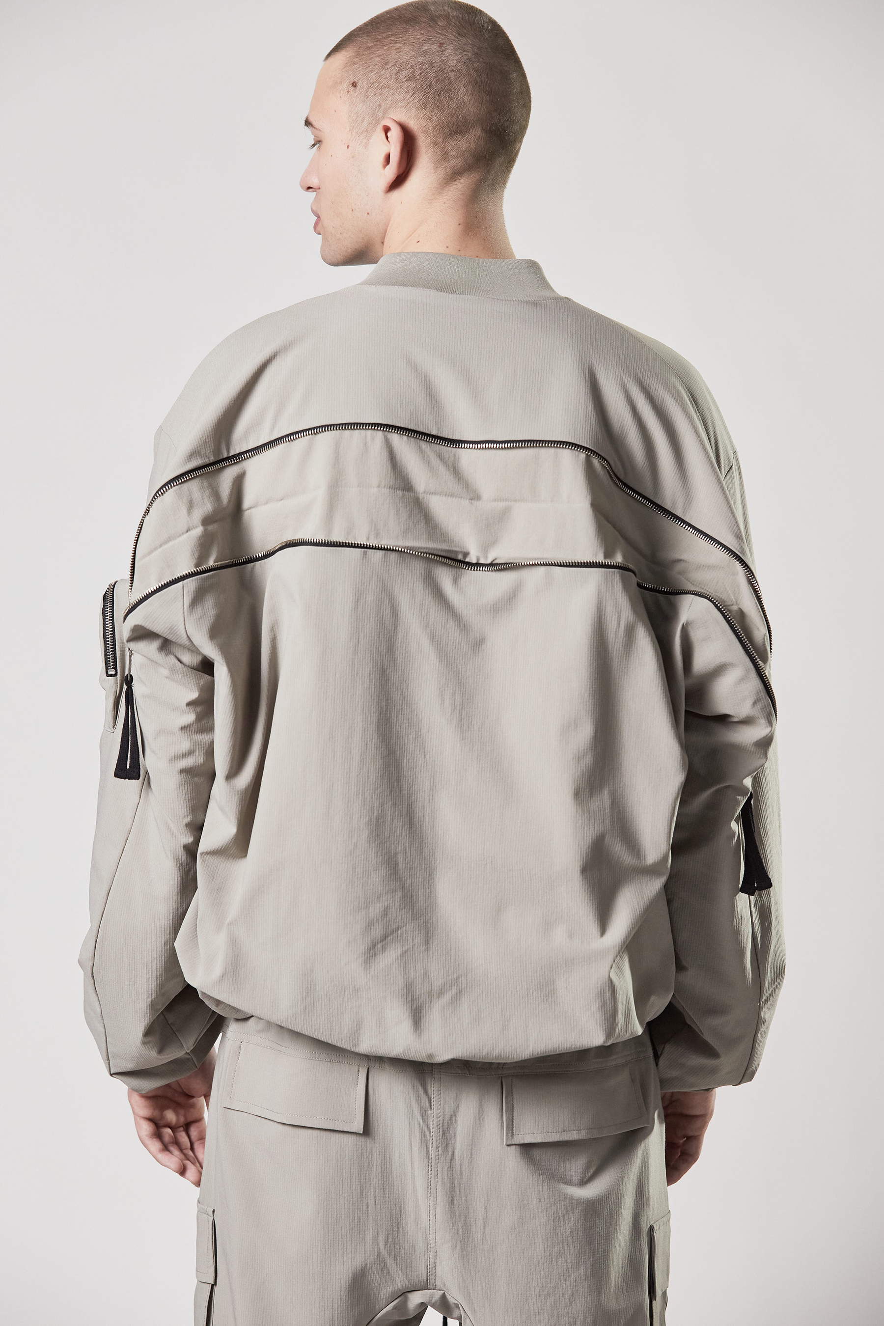 THOM KROM Padded Nylon Stretch Ripstop Bomber Jacket