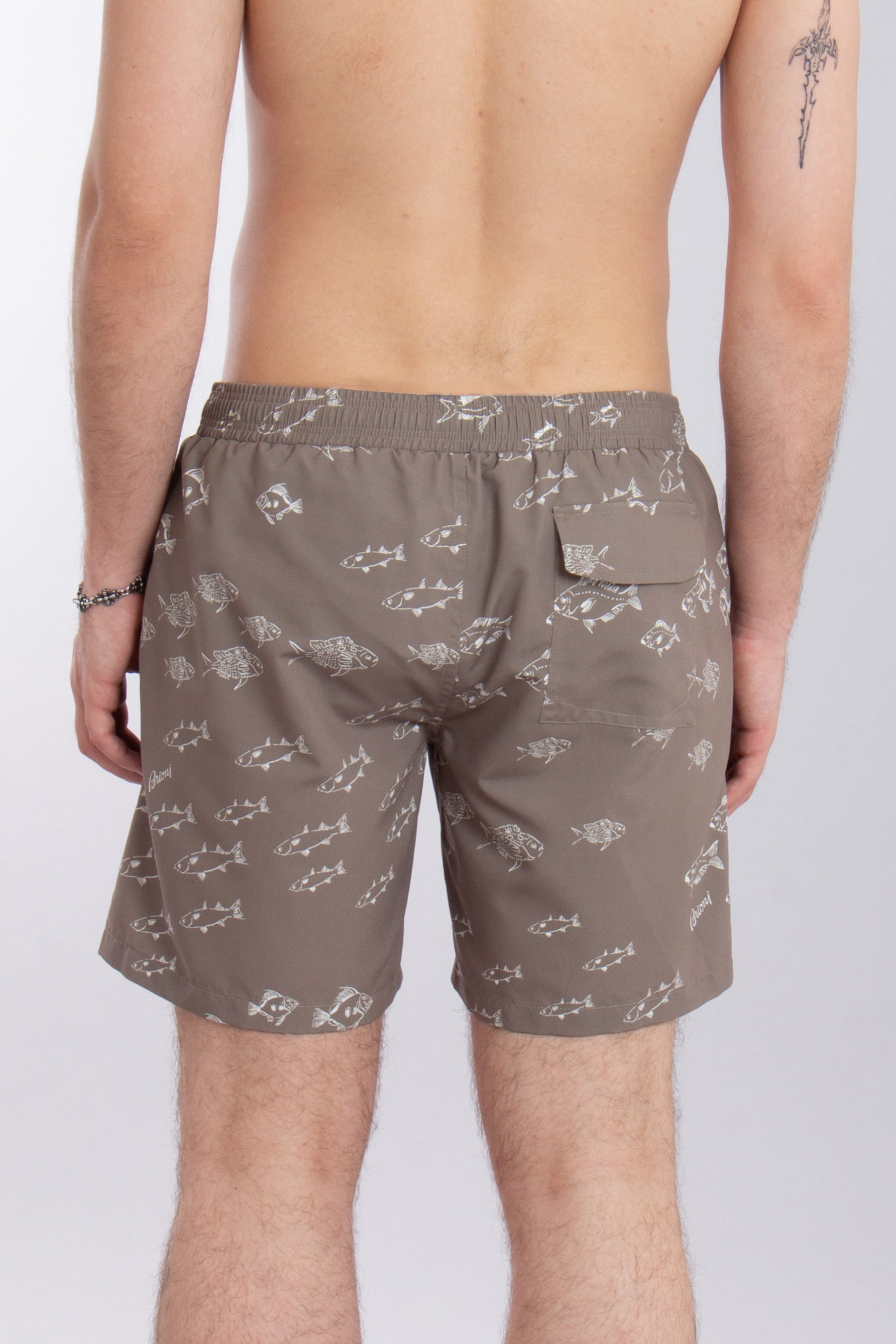 BRIONI Printed Recycled Fabric Board Shorts