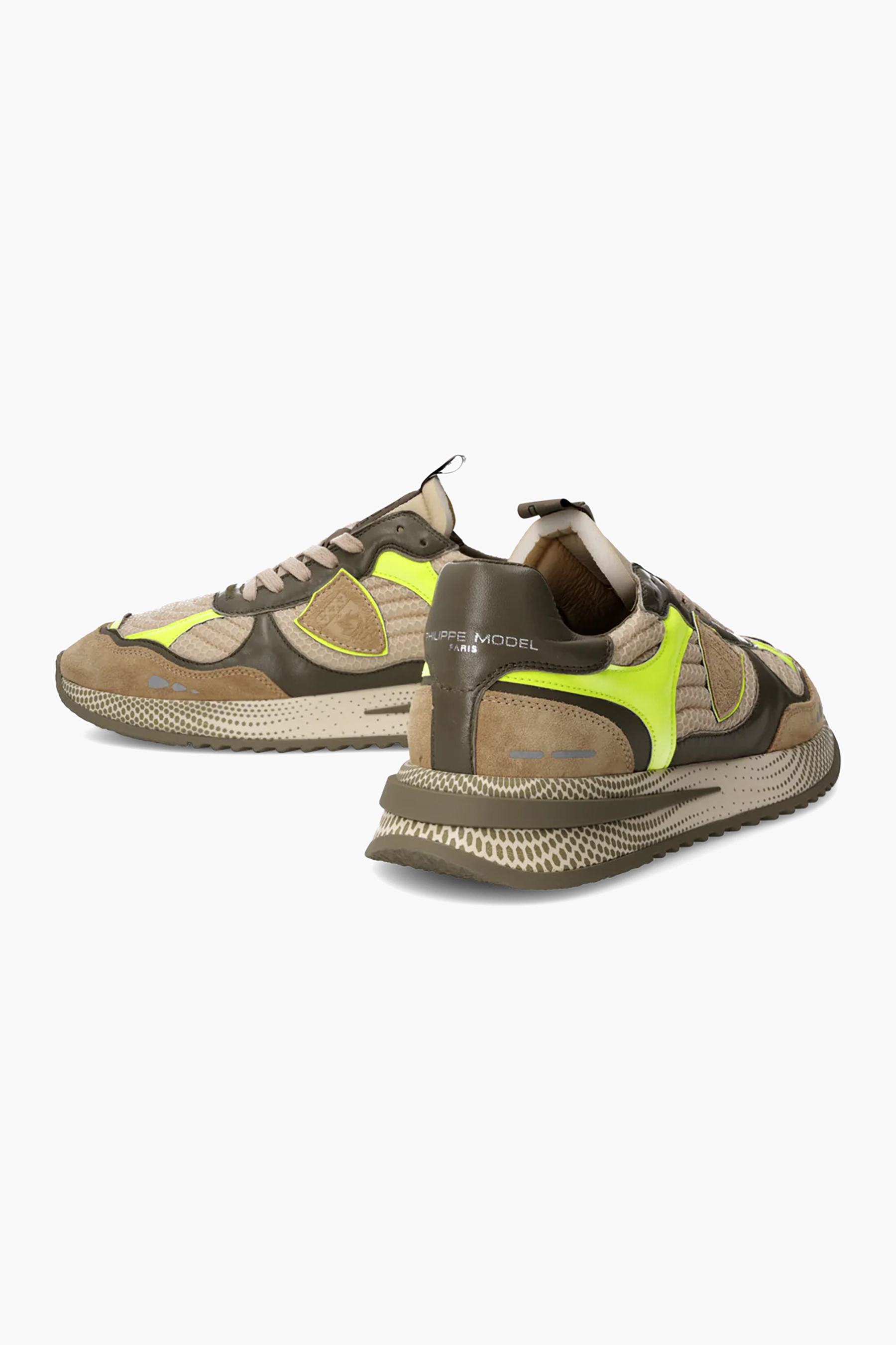 PHILIPPE MODEL Mesh & Leather Running Sneakers Olympique Low 