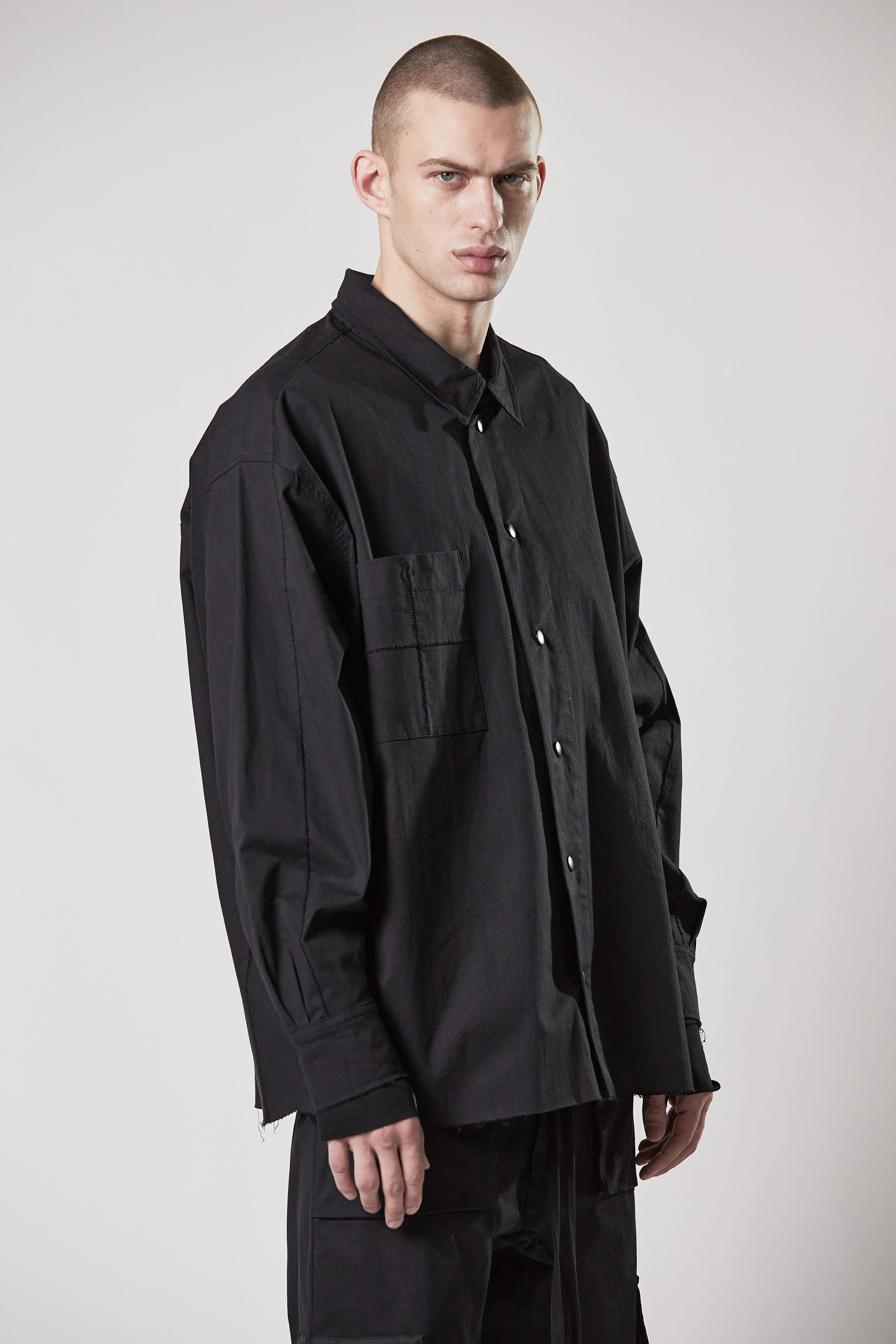 THOM KROM Oversized Cotton Stretch Shirt