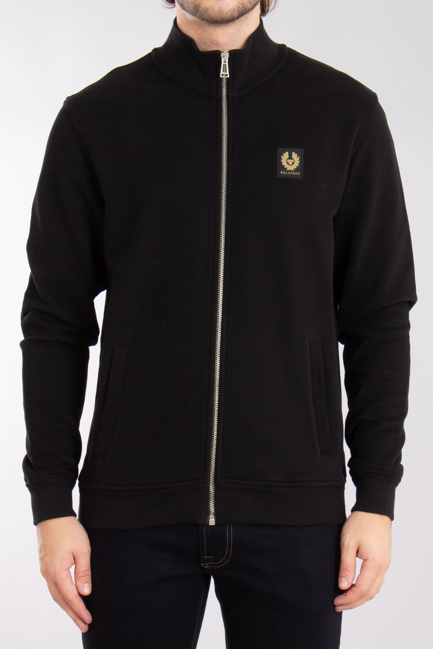 BELSTAFF Loopback Cotton Fleece Full Zip Sweatshirt