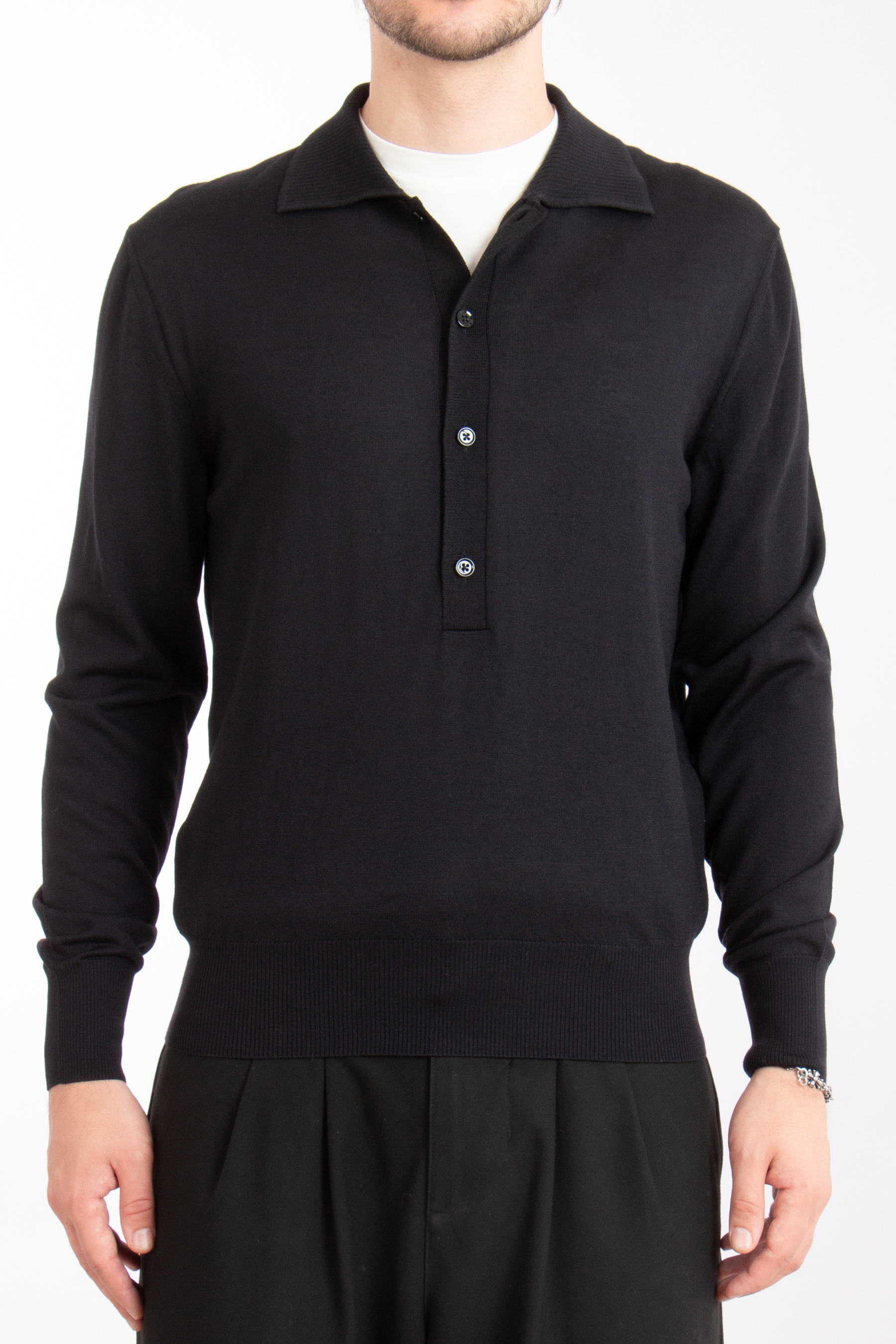 TOM FORD Wool-Silk Blend Knit Polo