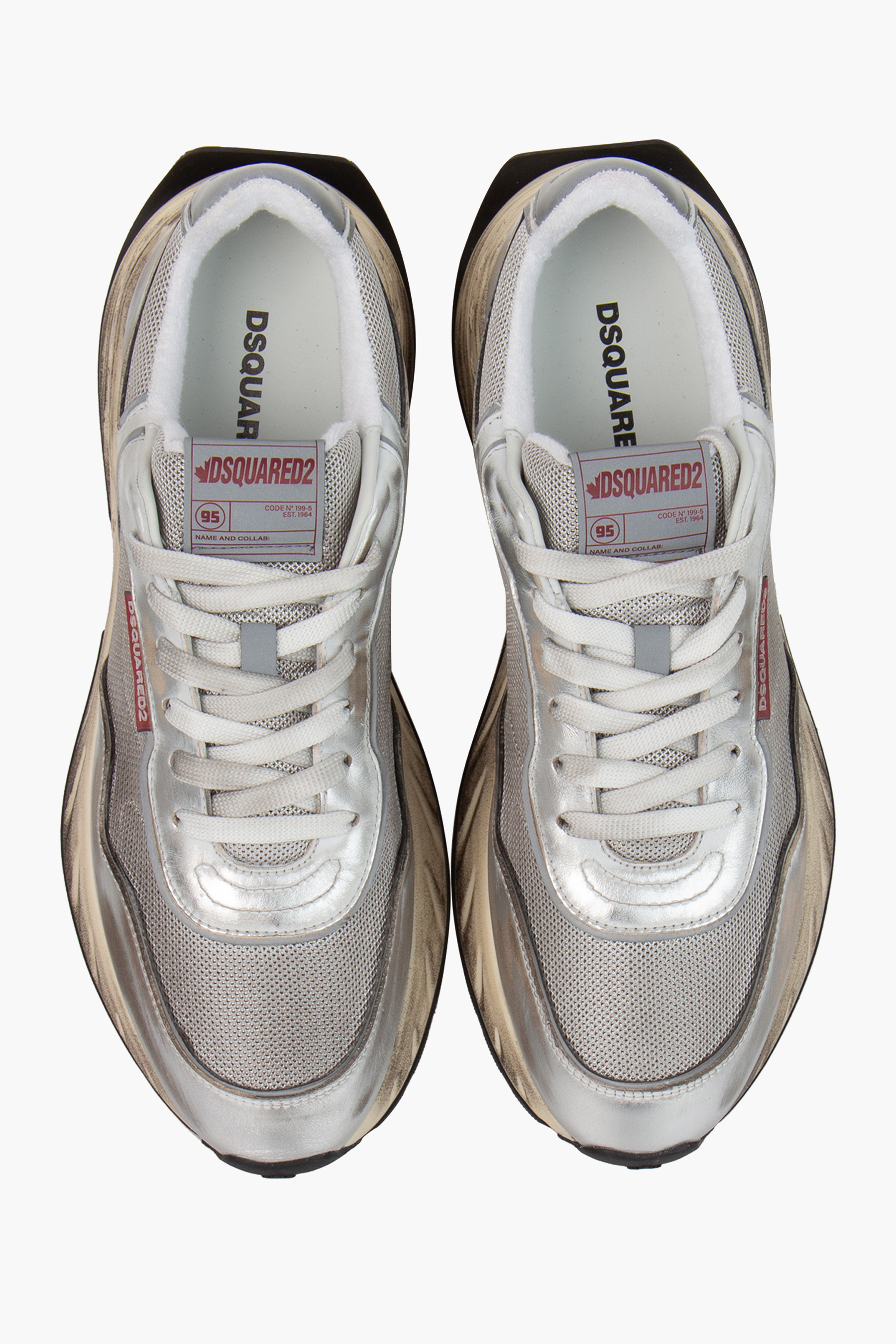 DSQUARED2 Vintage Mesh & Leather Sneakers Sprinter