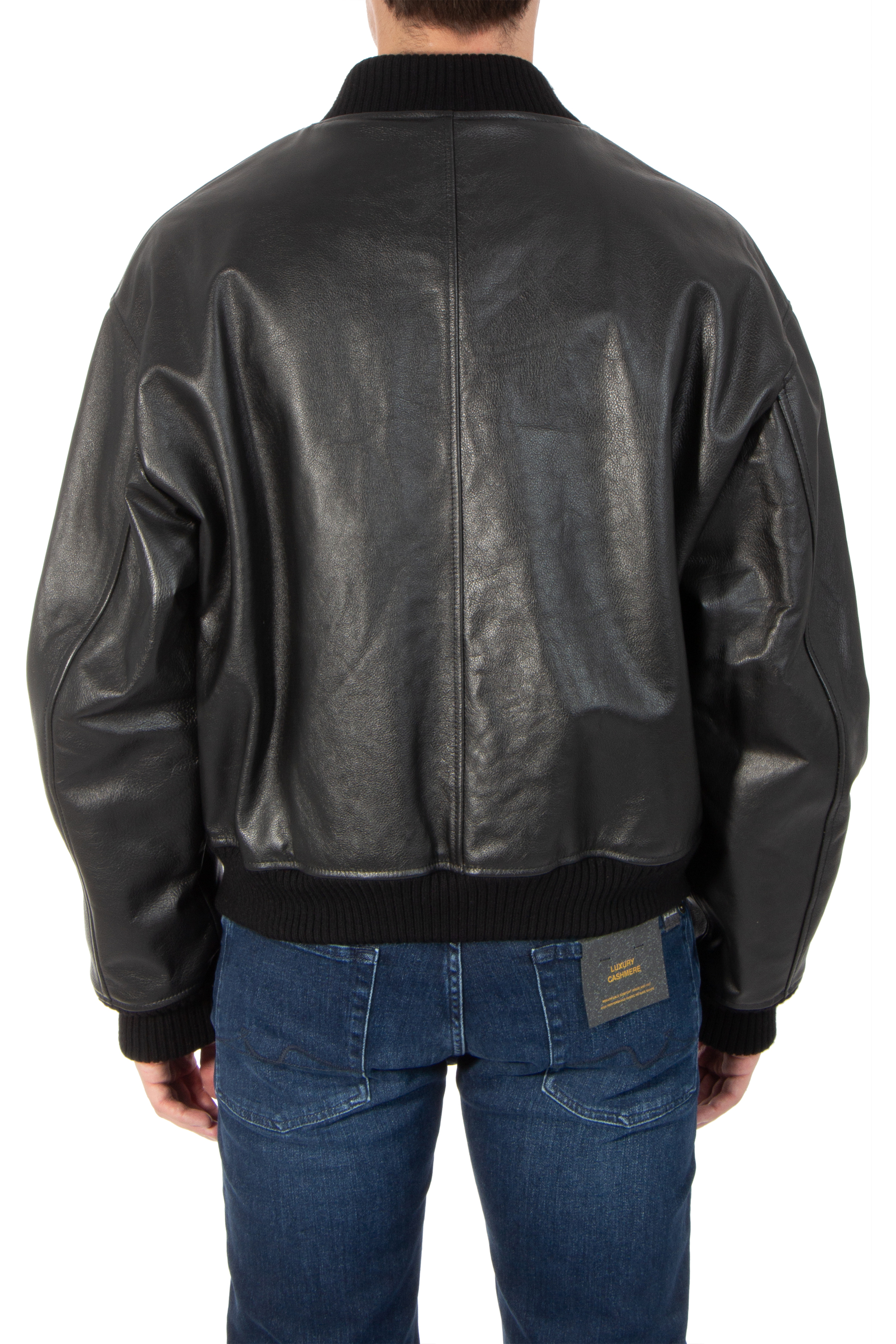 DOLCE & GABBANA Padded Bull Leather Jacket