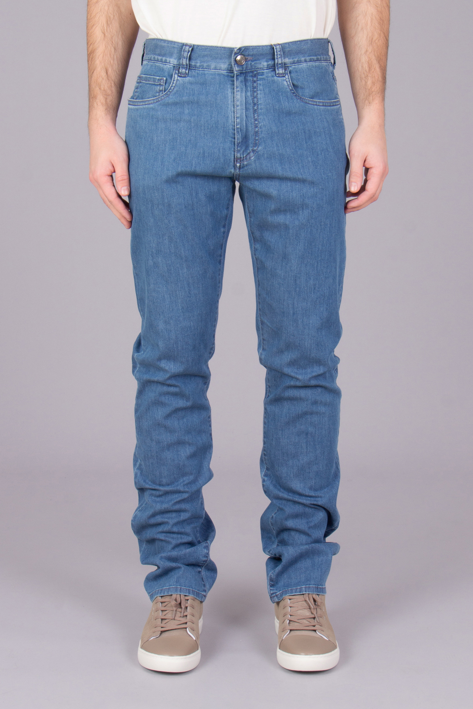 CANALI Regular Fit Cotton Stretch Denim Jeans