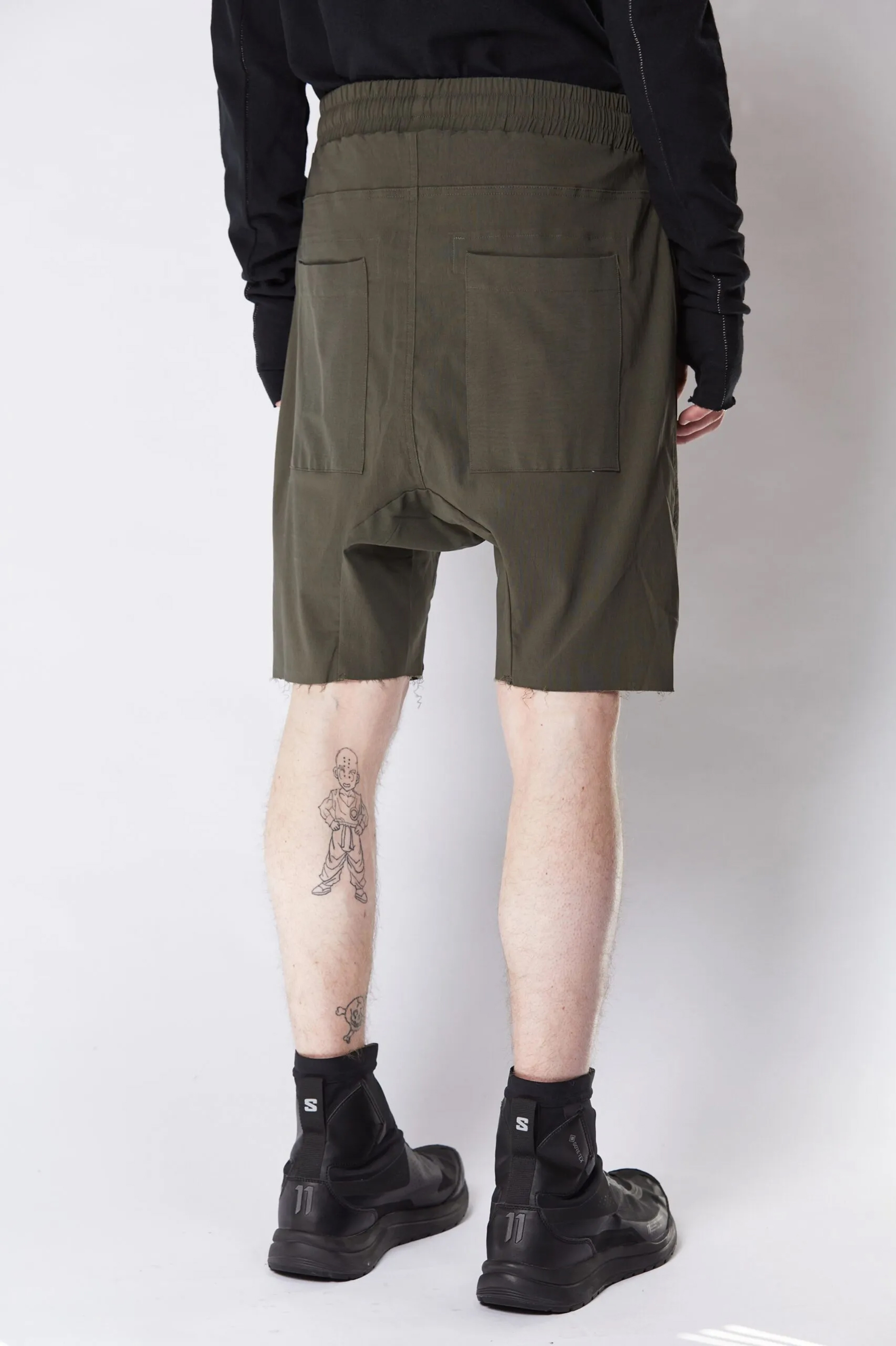 THOM KROM Drop Crotch Woven Stretch Shorts