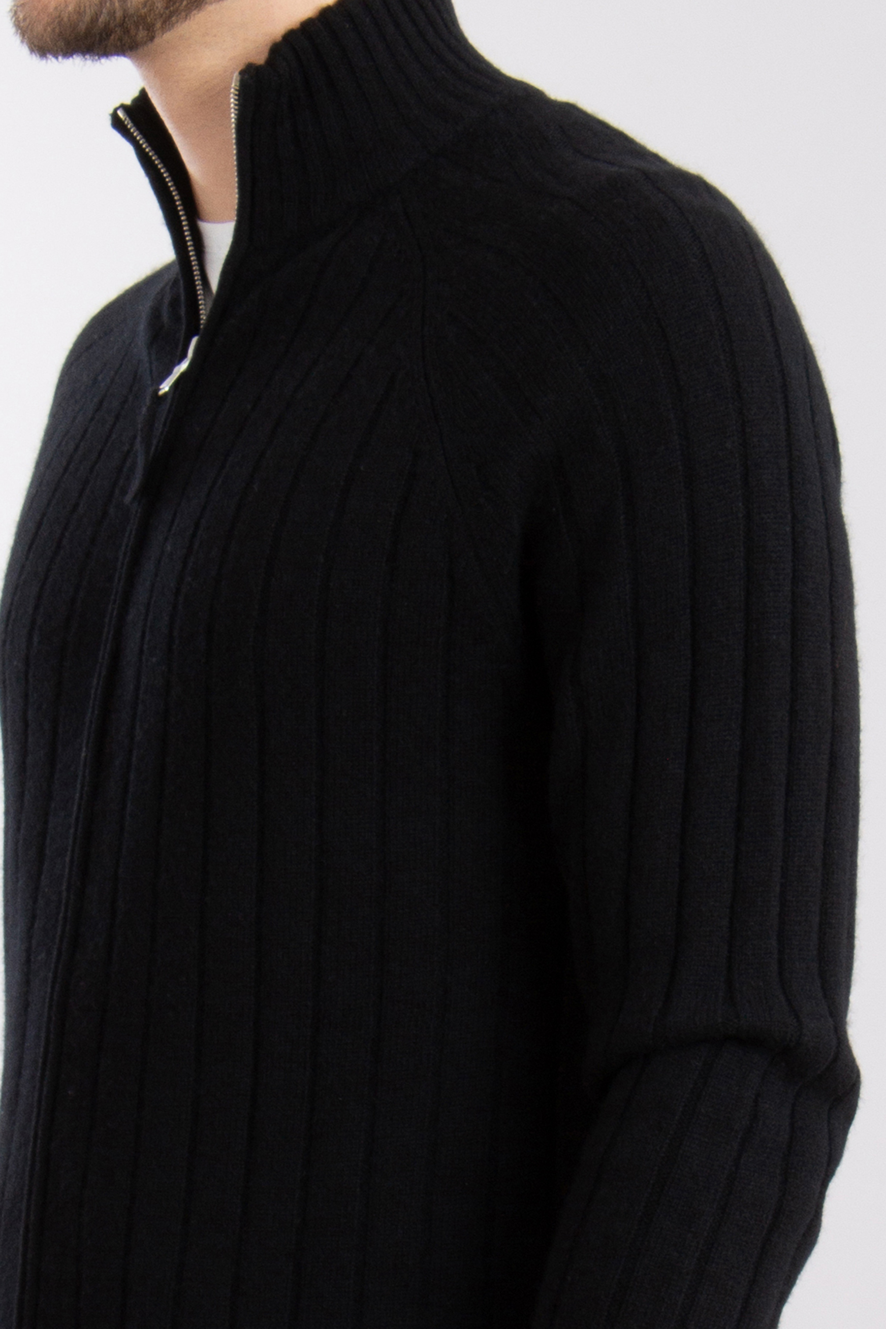 ALLUDE Virgin Wool-Cashmere Blend Zip Cardigan