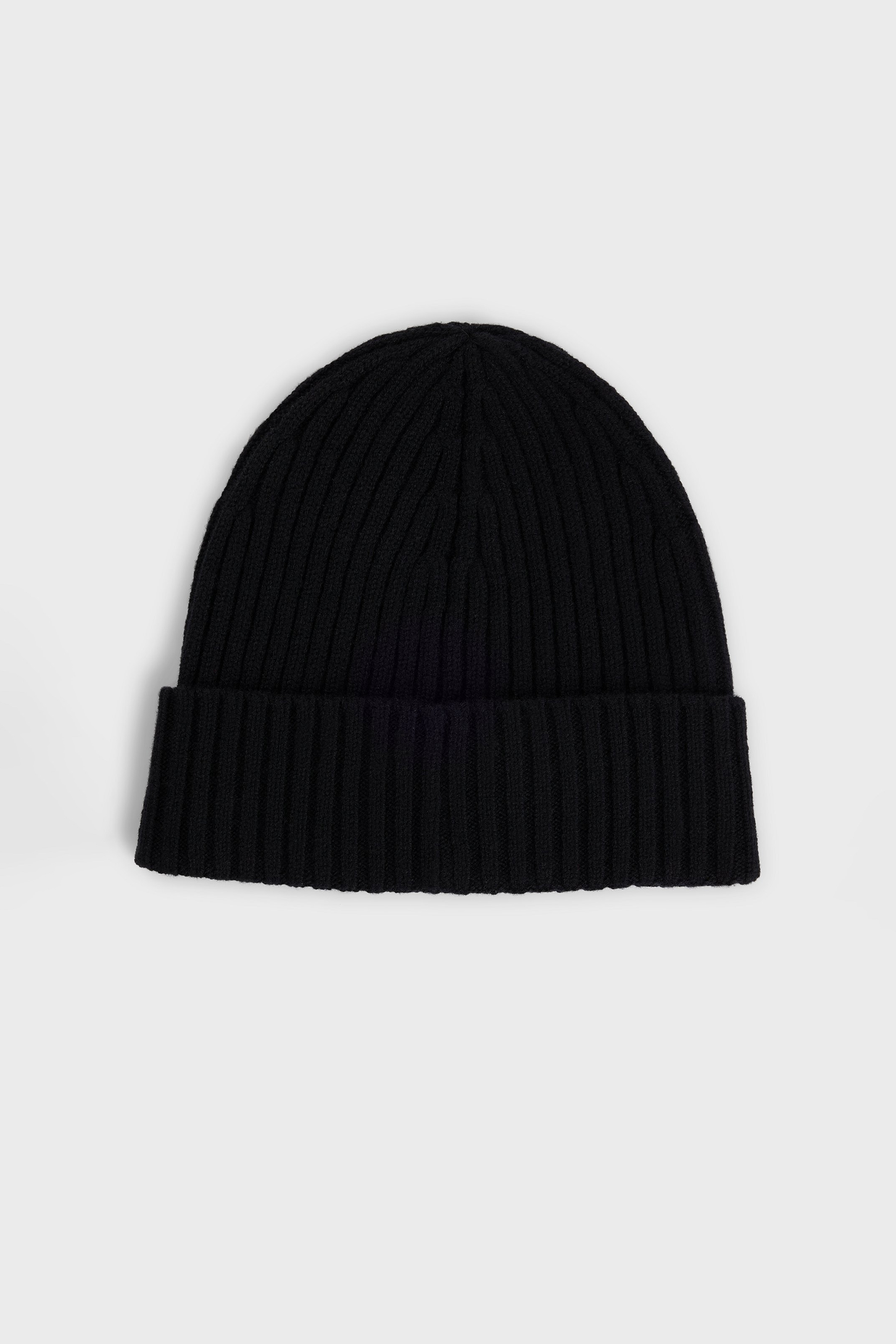 HUGO Embroidered Ribbed Virgin Wool Beanie Unisex