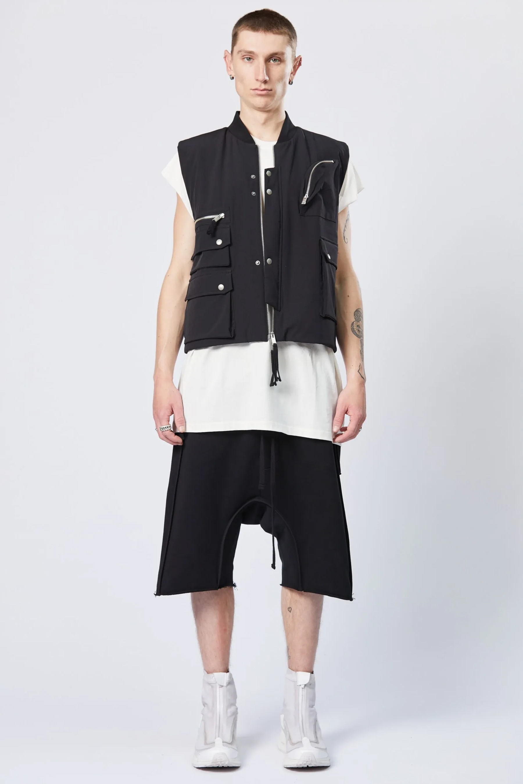 THOM KROM Nylon Stretch Bomber Vest