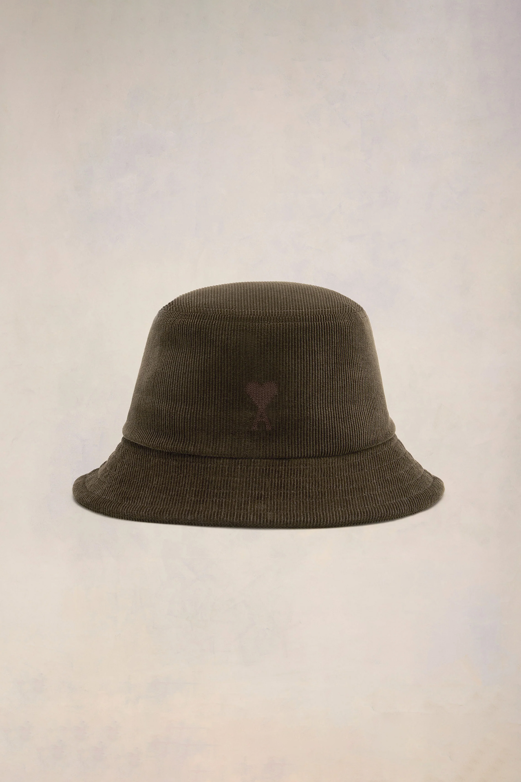 AMI PARIS Embroidered Cotton Corduroy Bucket Hat