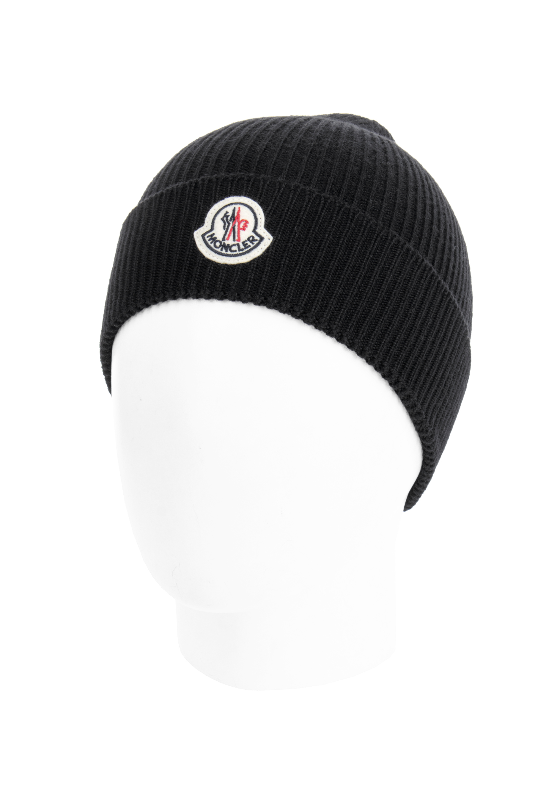 MONCLER Ribbed Virgin Wool Beanie 