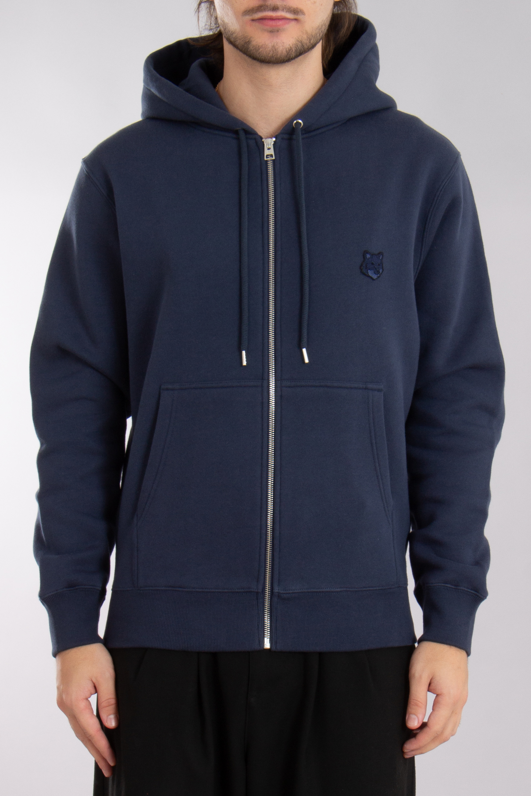 MAISON KITSUNÉ Bold Fox Head Patch Cotton Fleece Zip Hoodie