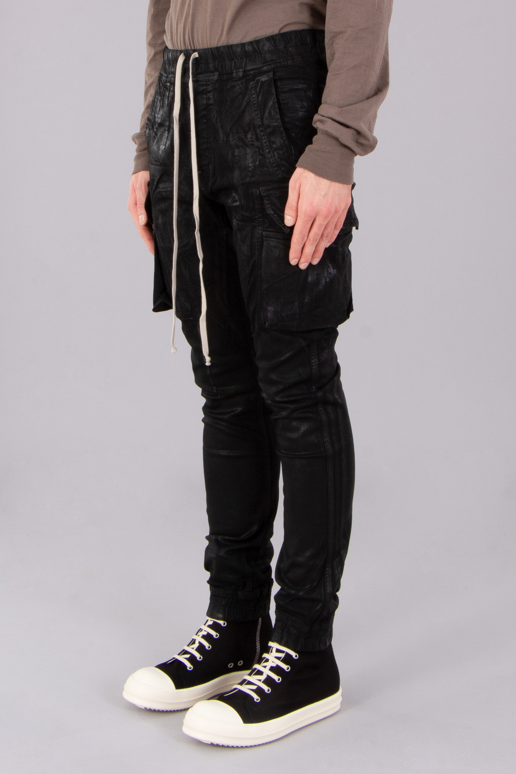 RICK OWENS DRKSHDW Mastodon Cut Overdyed Foil Stretch Denim Pants