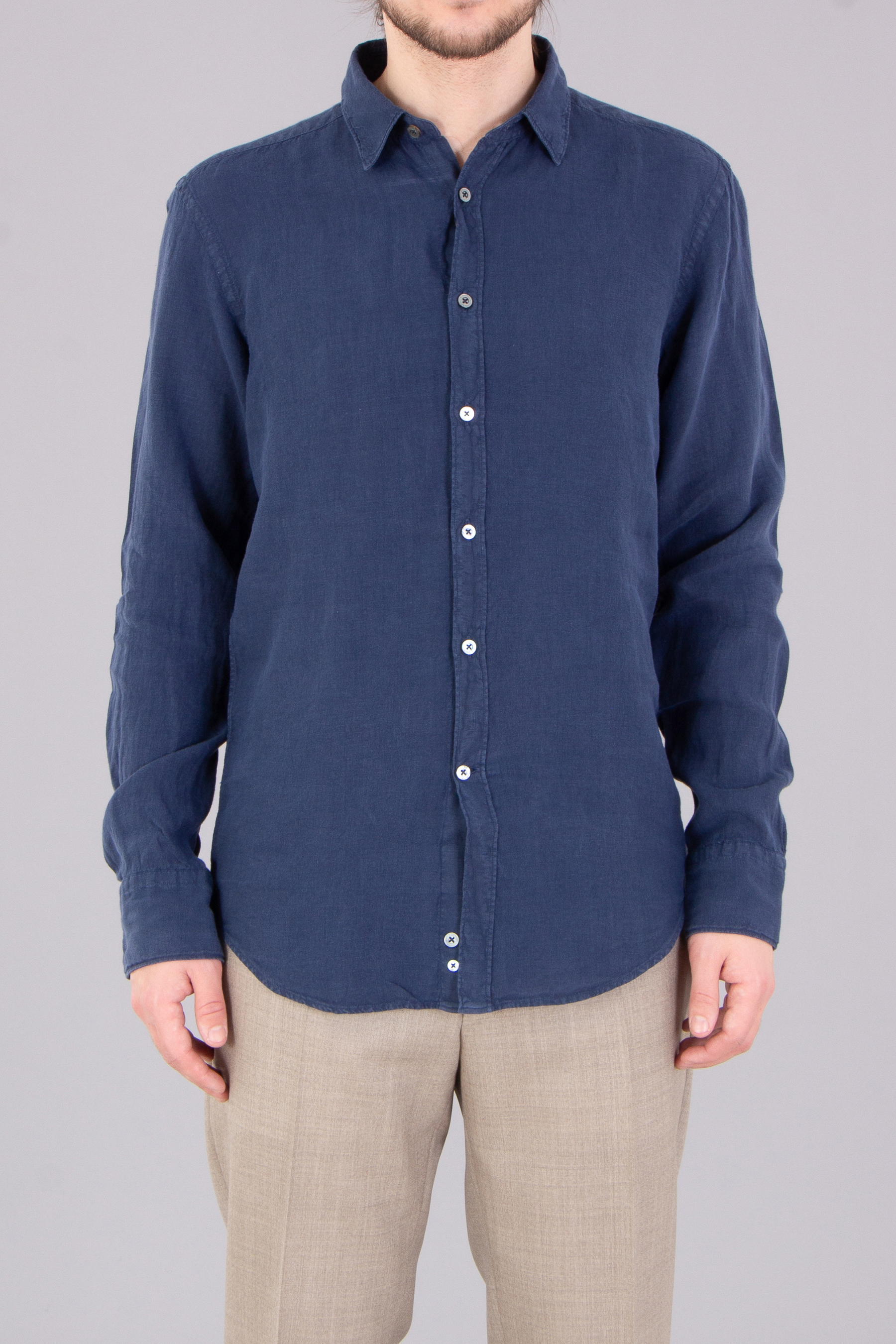 CANALI Regular Fit Linen Shirt