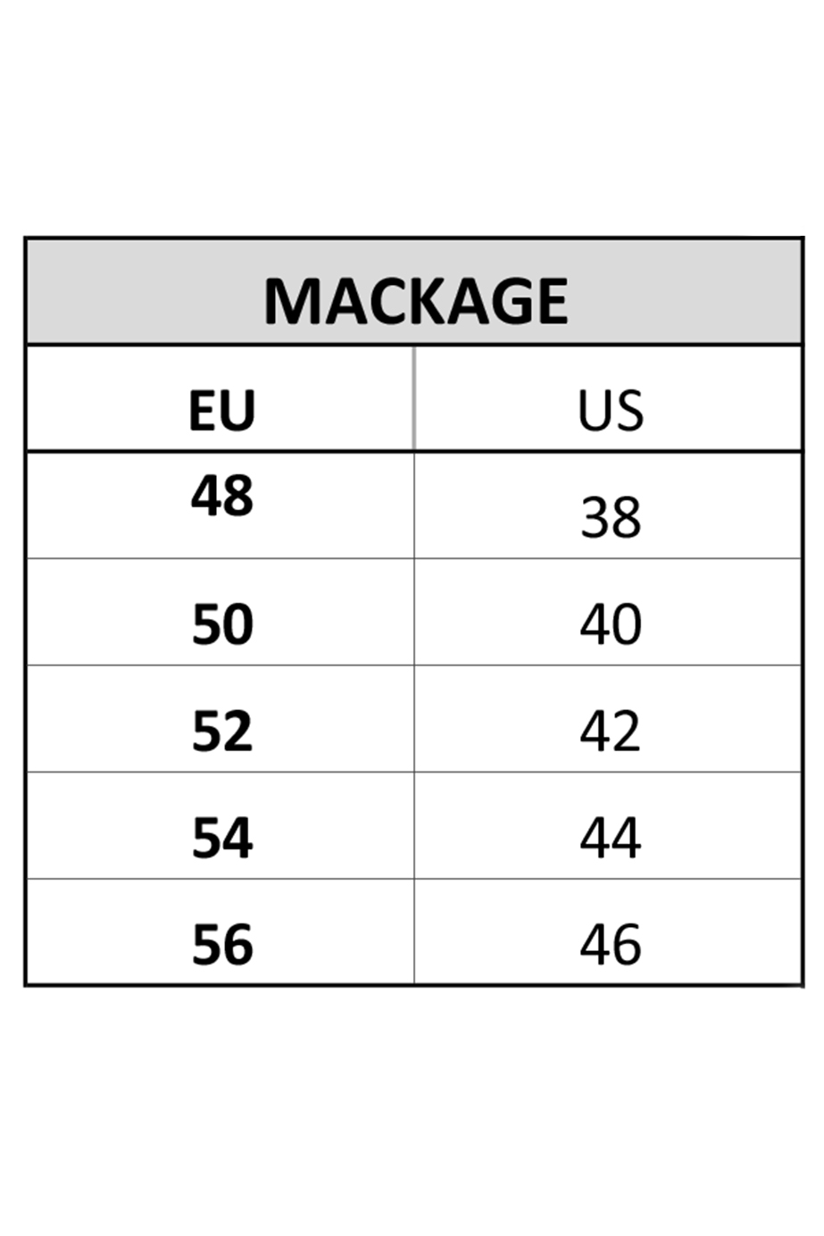 Mackage size best sale