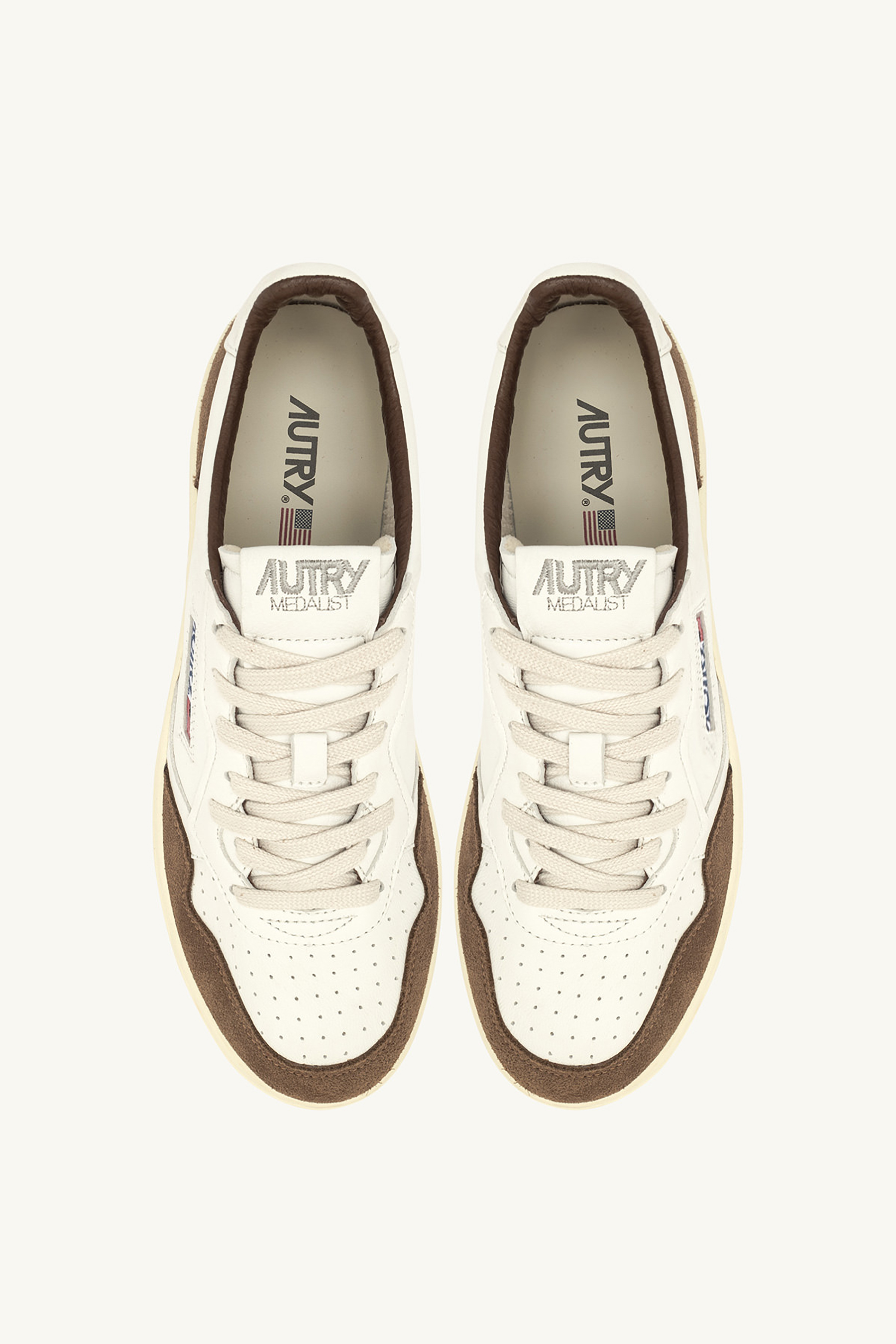 AUTRY Stone Milling Goat Leather & Suede Sneakers Medalist Low