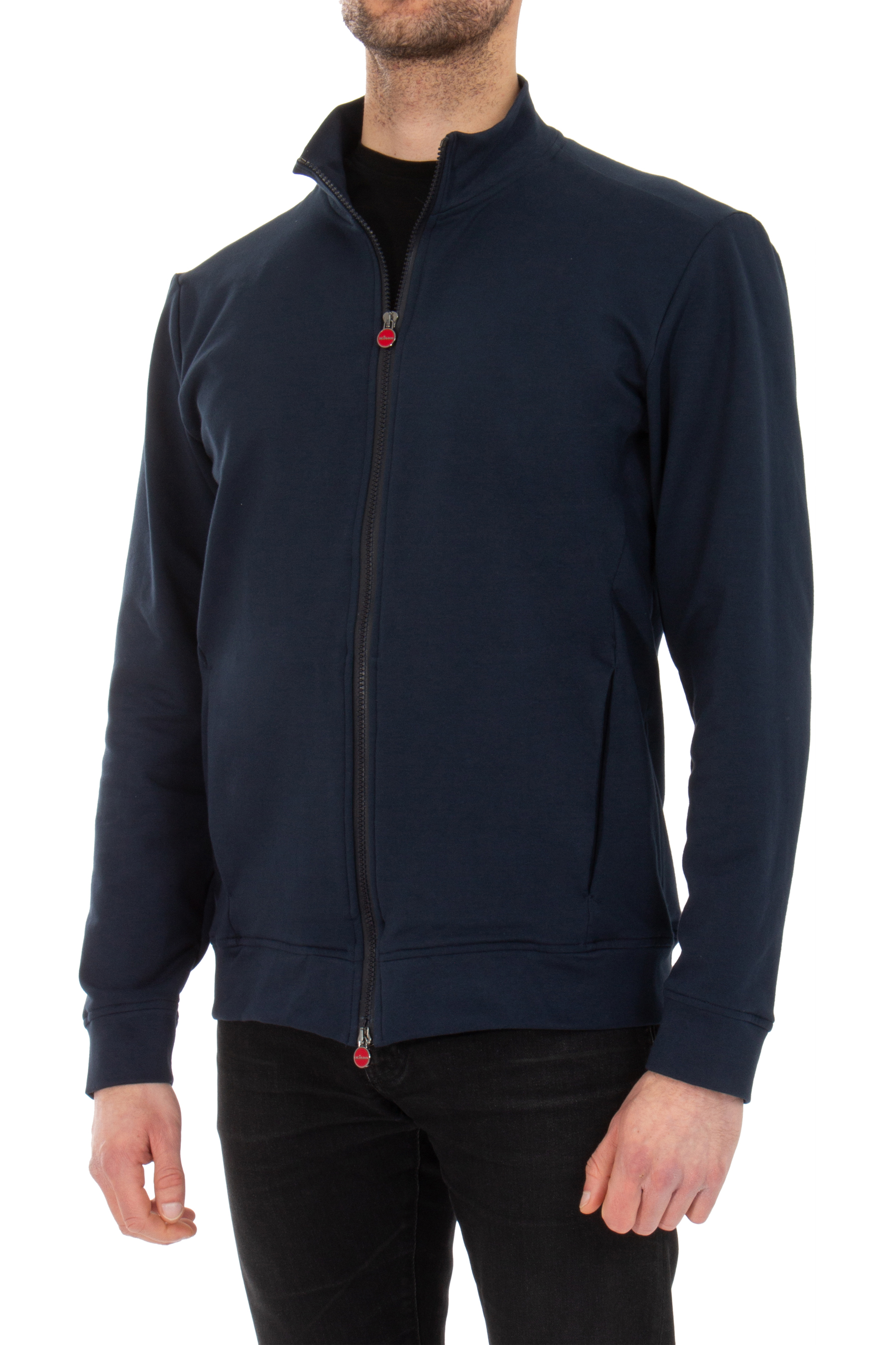 KITON Cotton Stretch Zip Up Sweatshirt