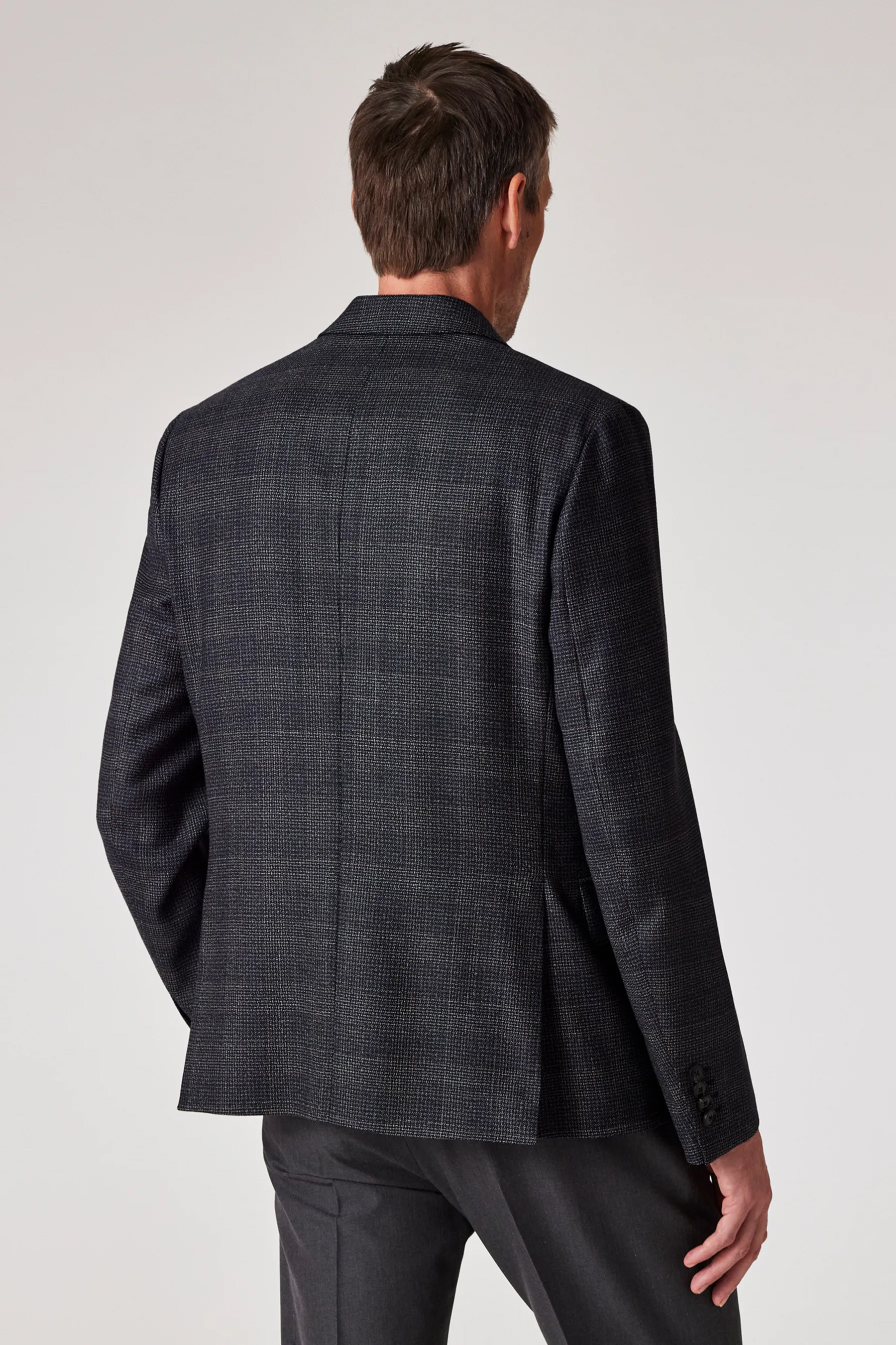 PAUL SMITH Tailored Fit Gingham Check Natural Stretch Wool Jacket