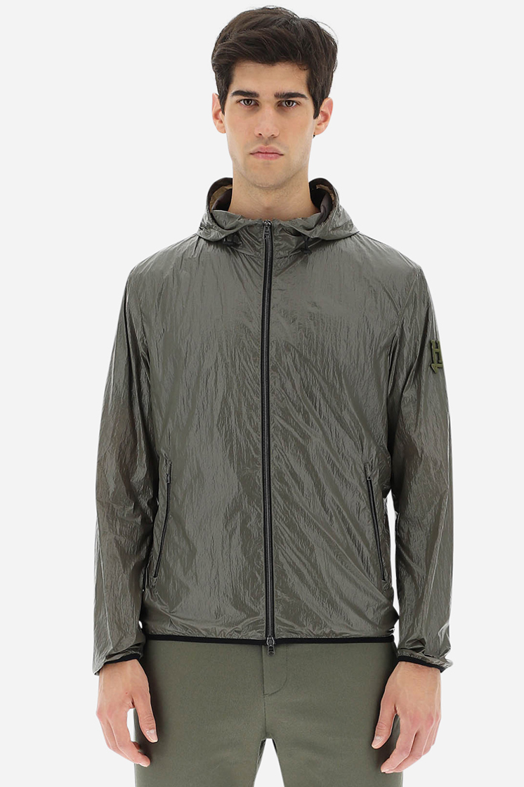 HERNO Hooded Nylon Gloss Wave Bomber