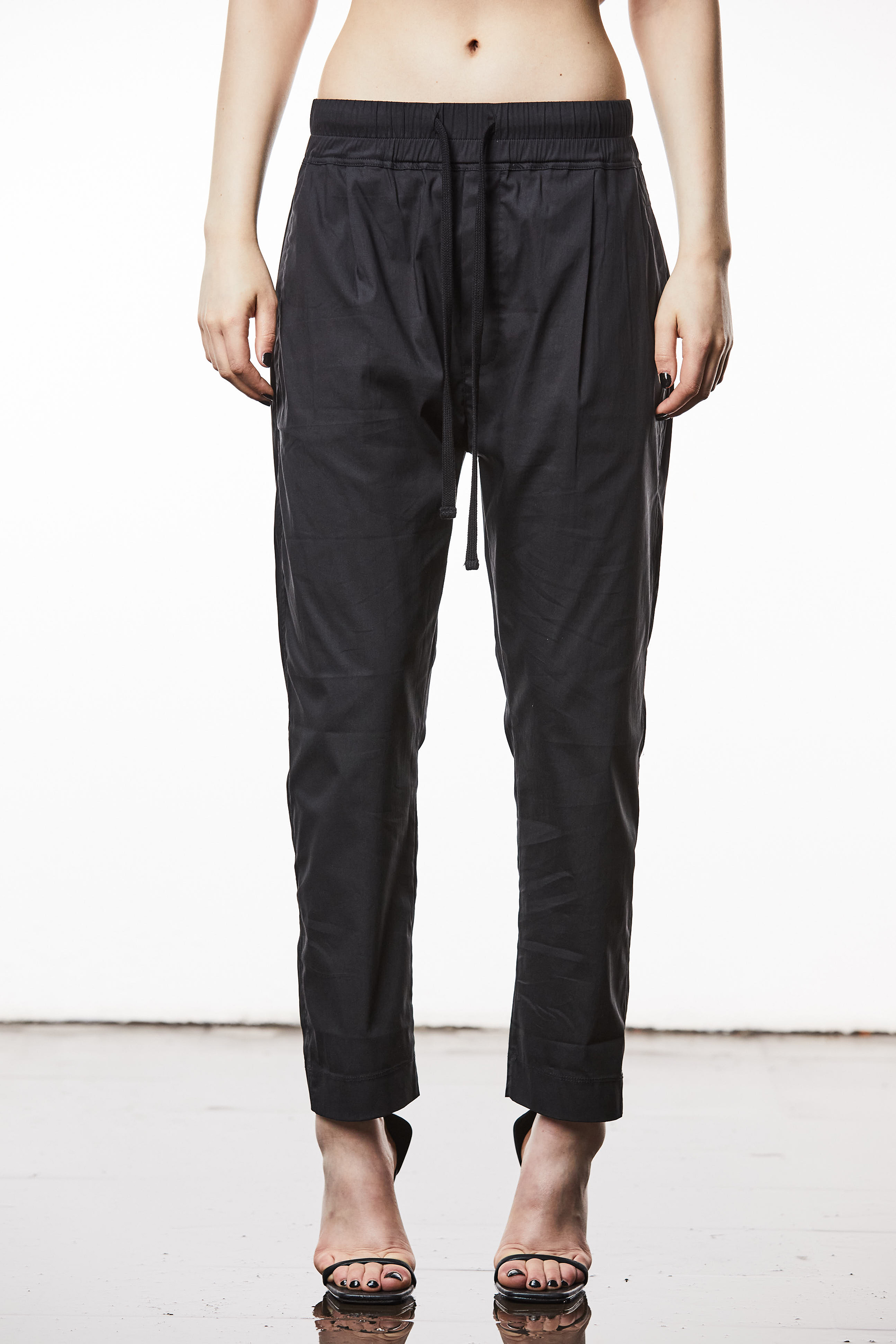 THOM KROM Dropped Crotch Woven Cotton Blend Stretch Pants