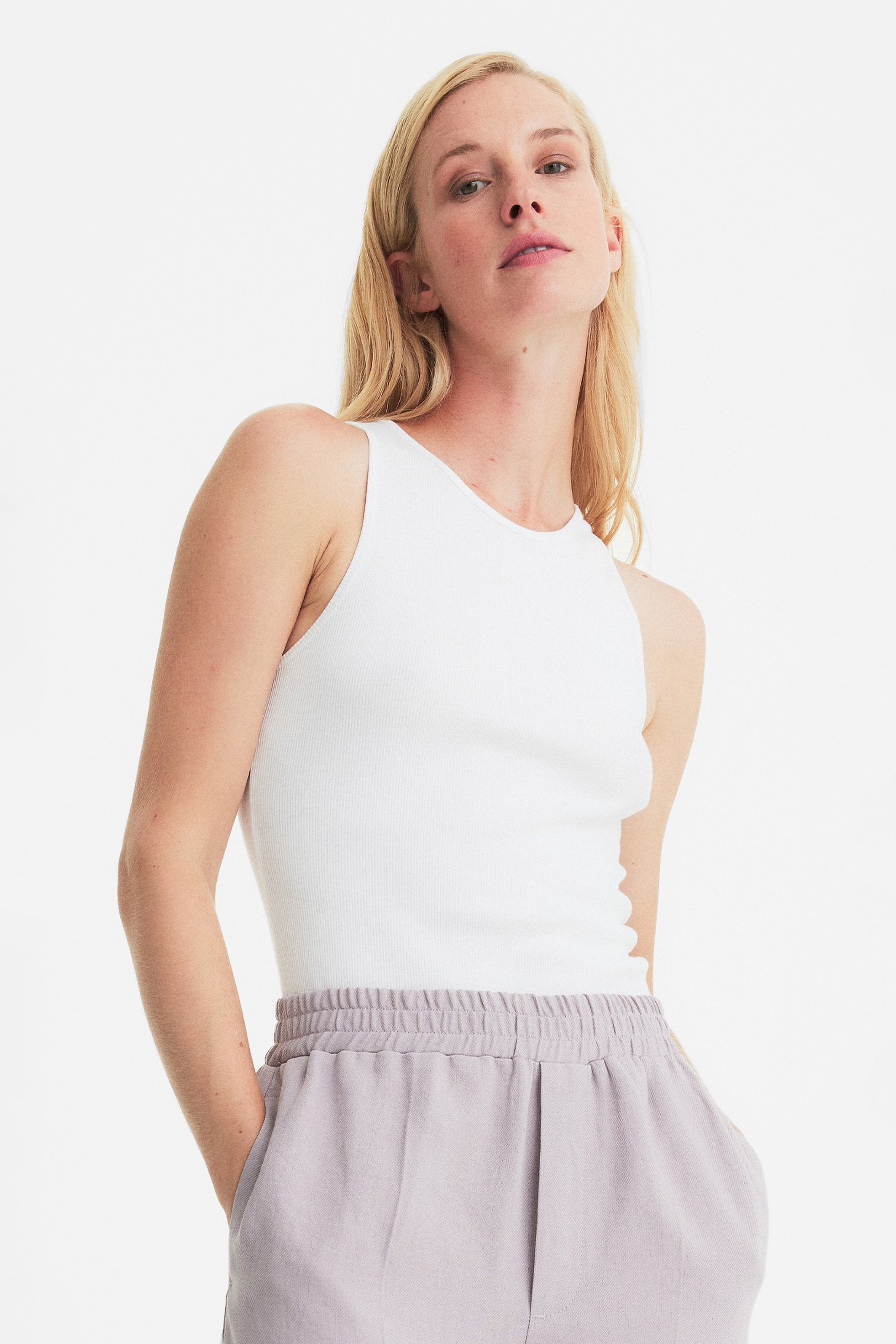 IHEART Ribbed Organic Cotton Tank Top Marthe