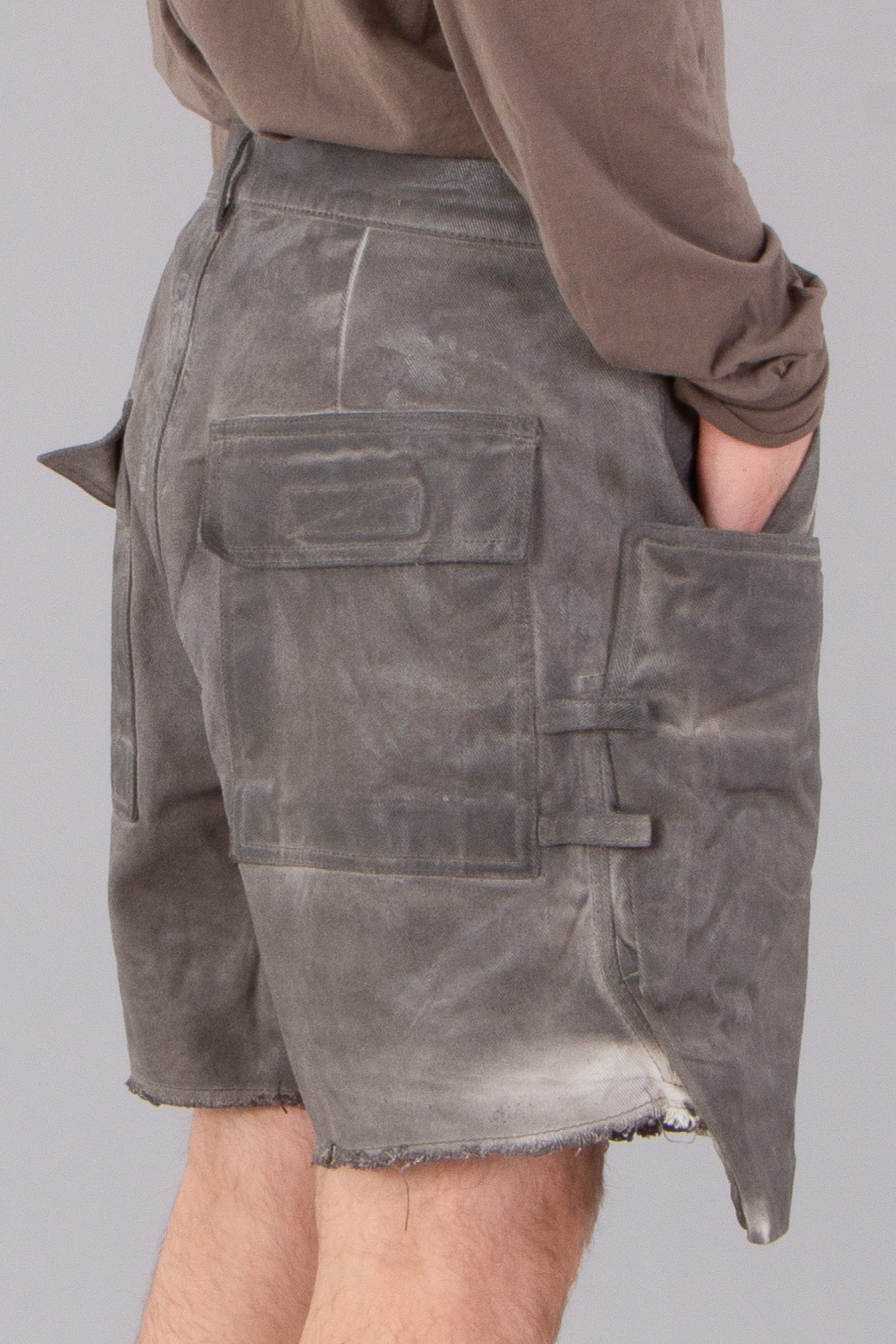 RICK OWENS DRKSHDW Foil Denim Stefan Cargo Shorts