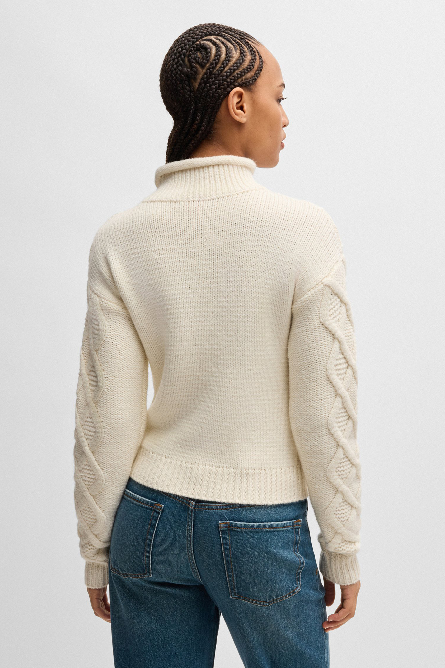 HUGO Cable Knit Alpaca-Wool Blend Sweater Savenia