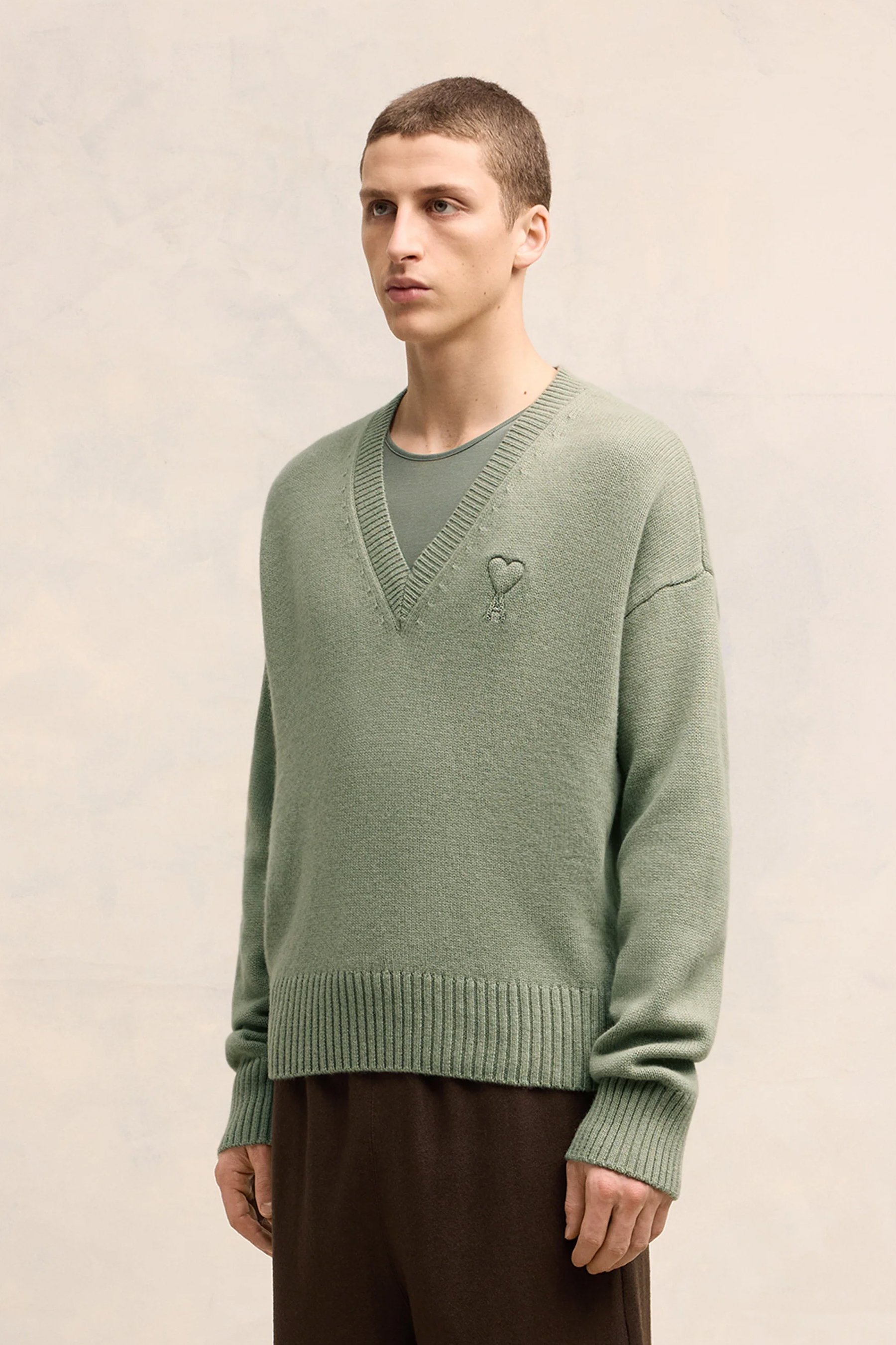 AMI PARIS Wool-Cashmere Blend Sweater