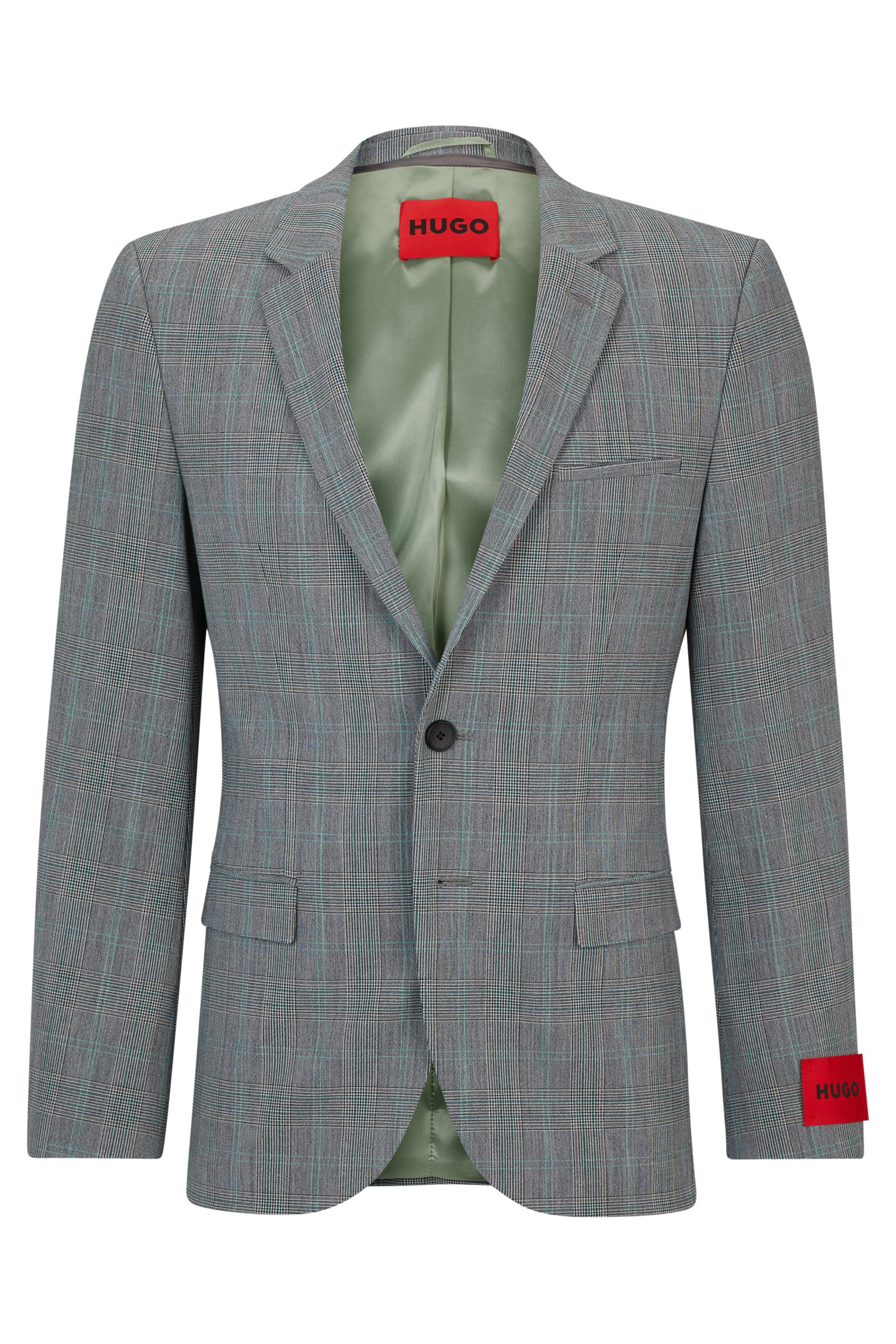 HUGO Extra Slim Fit Checked Super-Flex Jacket Arti