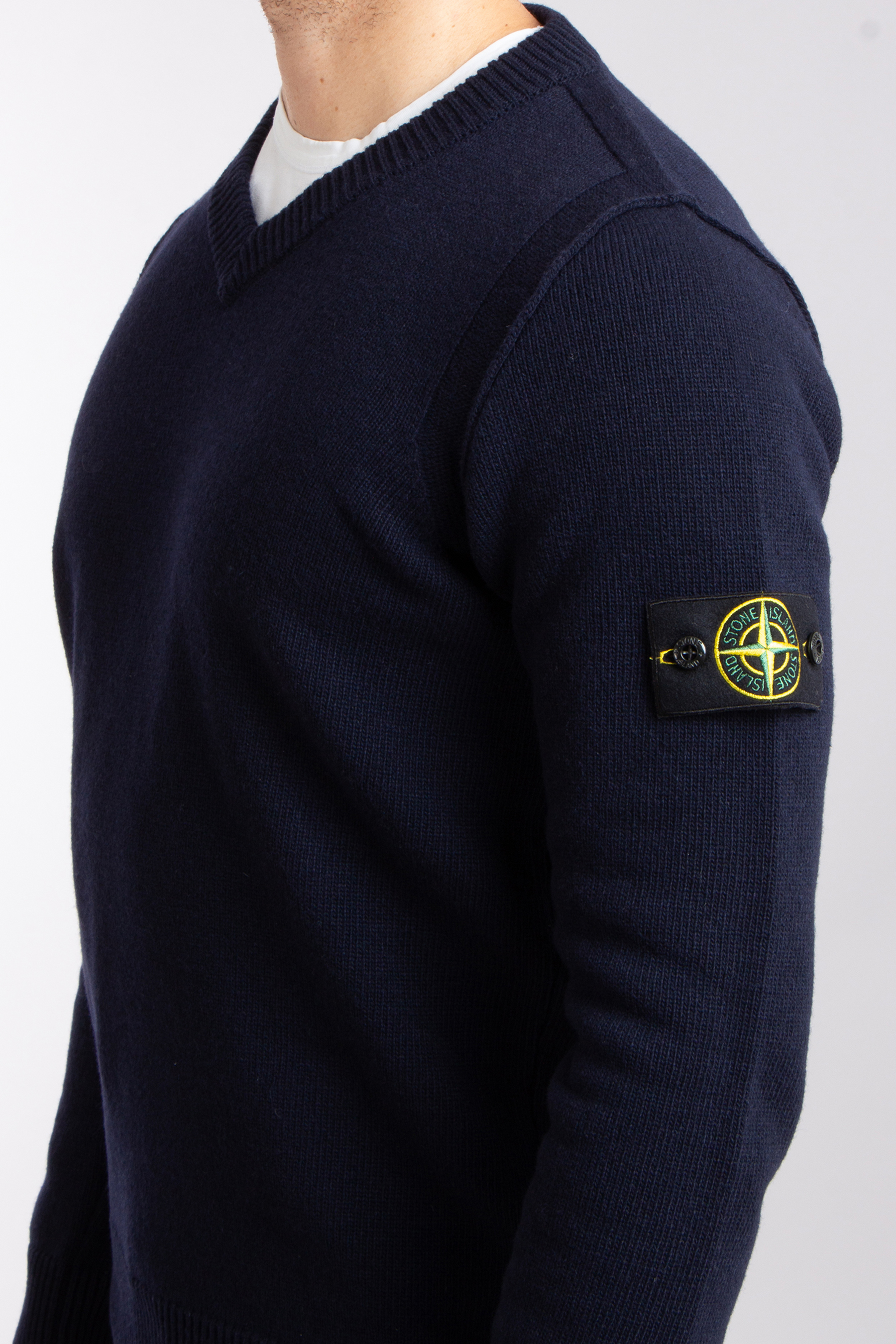 STONE ISLAND V-Neck Wool Blend Sweater