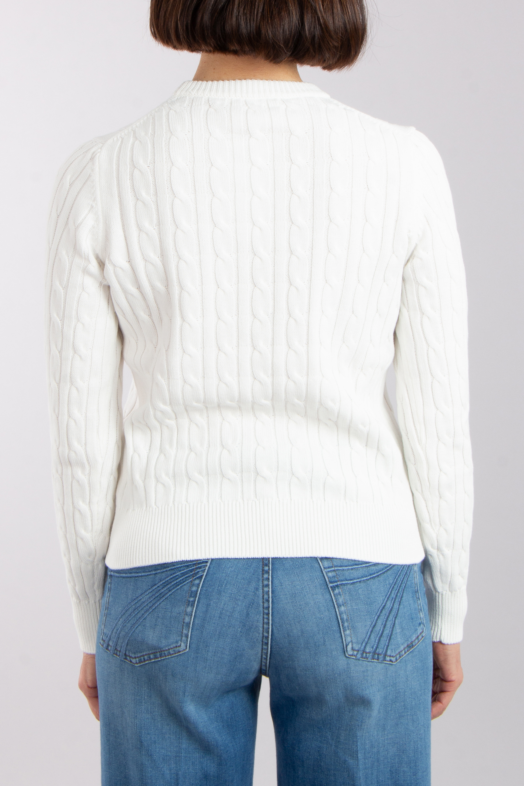 MC 2 SAINT BARTH Cotton Cable Knit Sweater New Queen