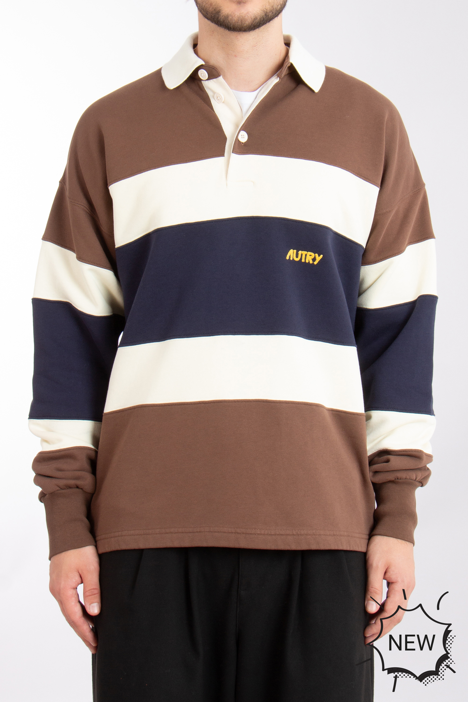 AUTRY Rugby Cotton Fleece Polo Shirt